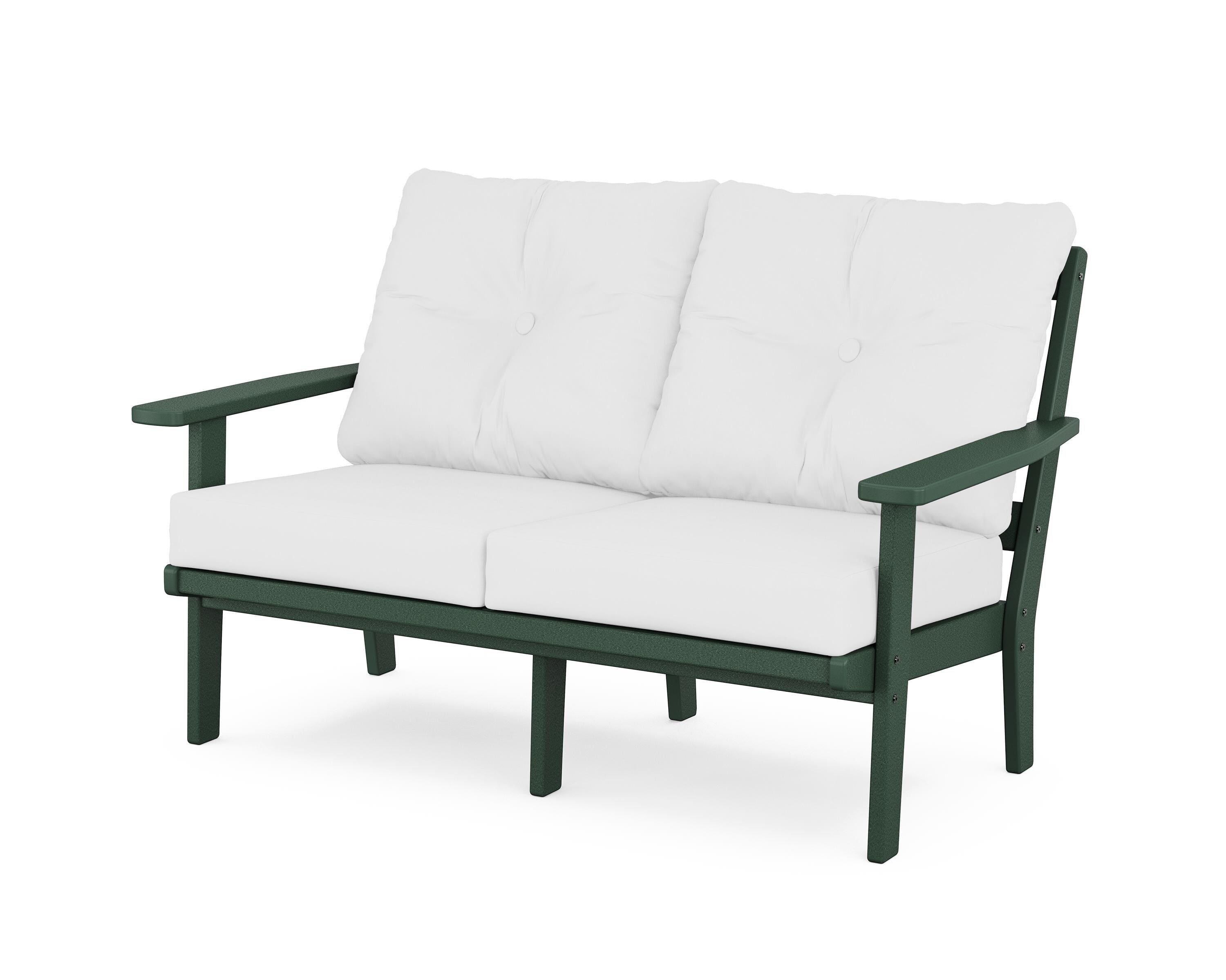 POLYWOOD® Oxford Deep Seating Loveseat in Green / Natural