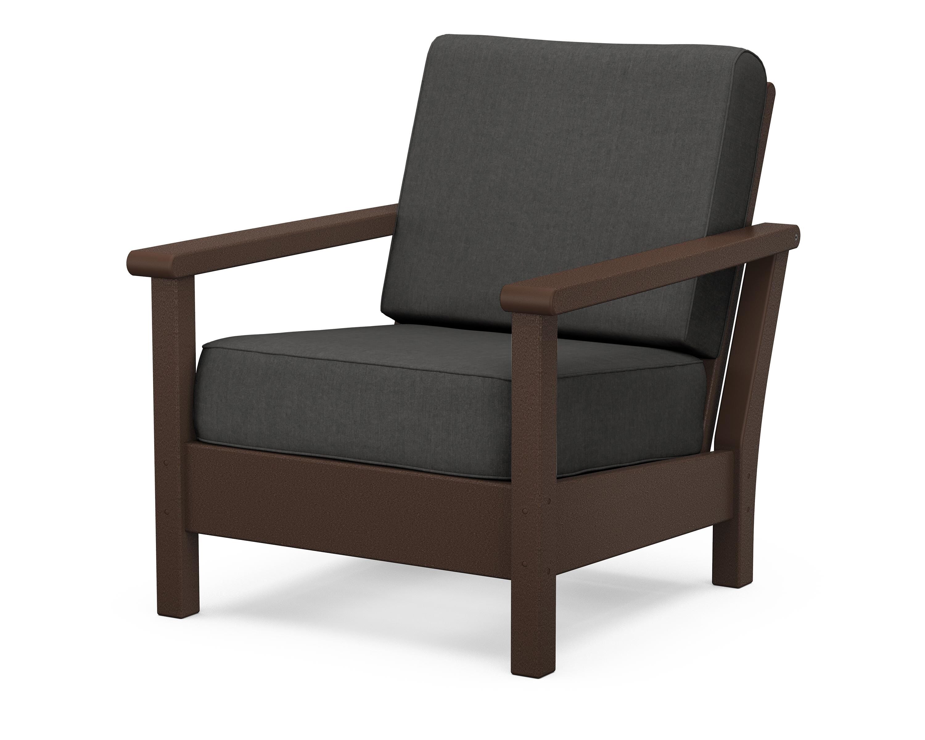 POLYWOOD® Harbour Deep Seating Chair in Mahogany / Spectrum Carbon