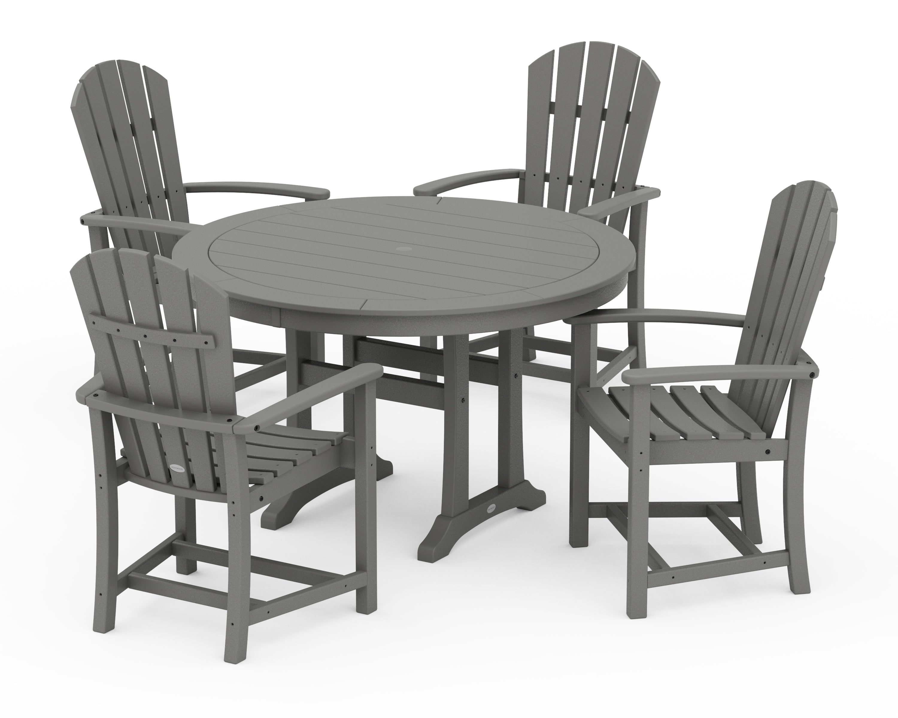POLYWOOD® Palm Coast 5-Piece Round Dining Set in Slate Grey