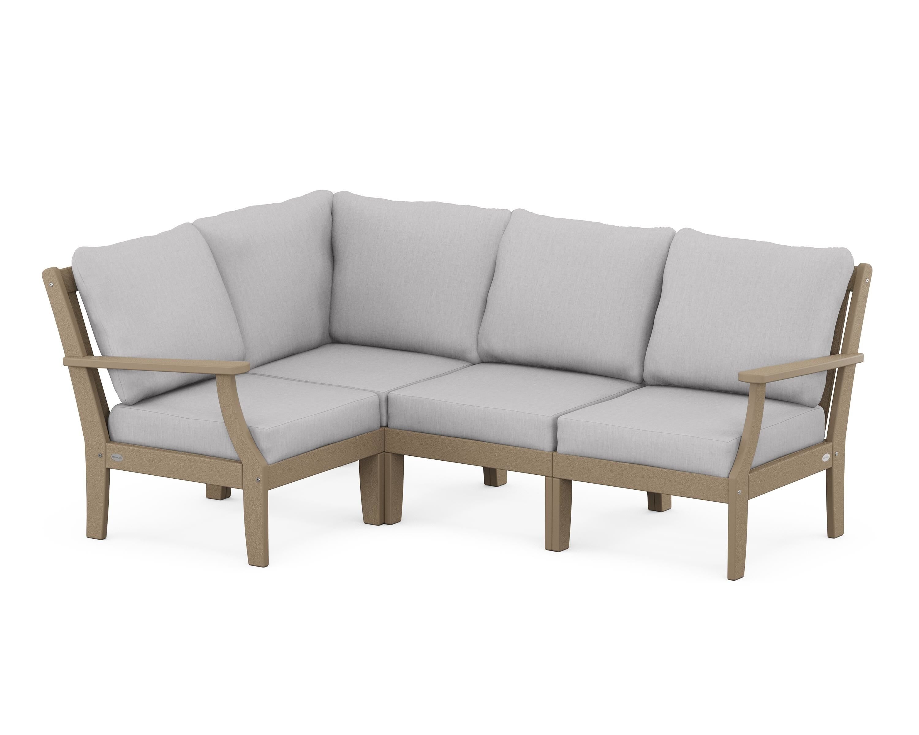 POLYWOOD® Braxton Modular 4-Piece Deep Seating Set in Vintage Sahara / Granite