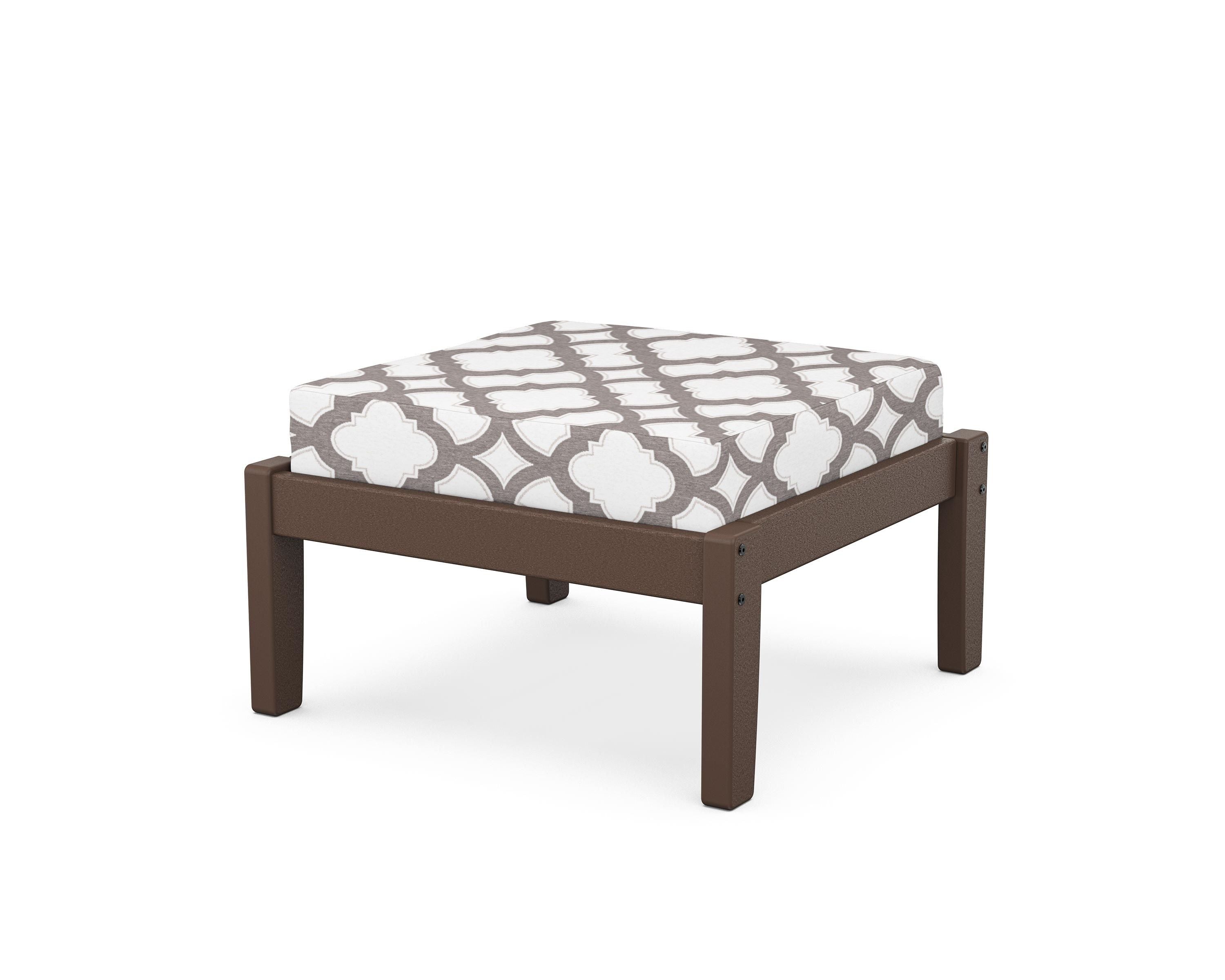 Unbranded Deep Seating Ottoman in Mahogany / Trellis Grey Mist