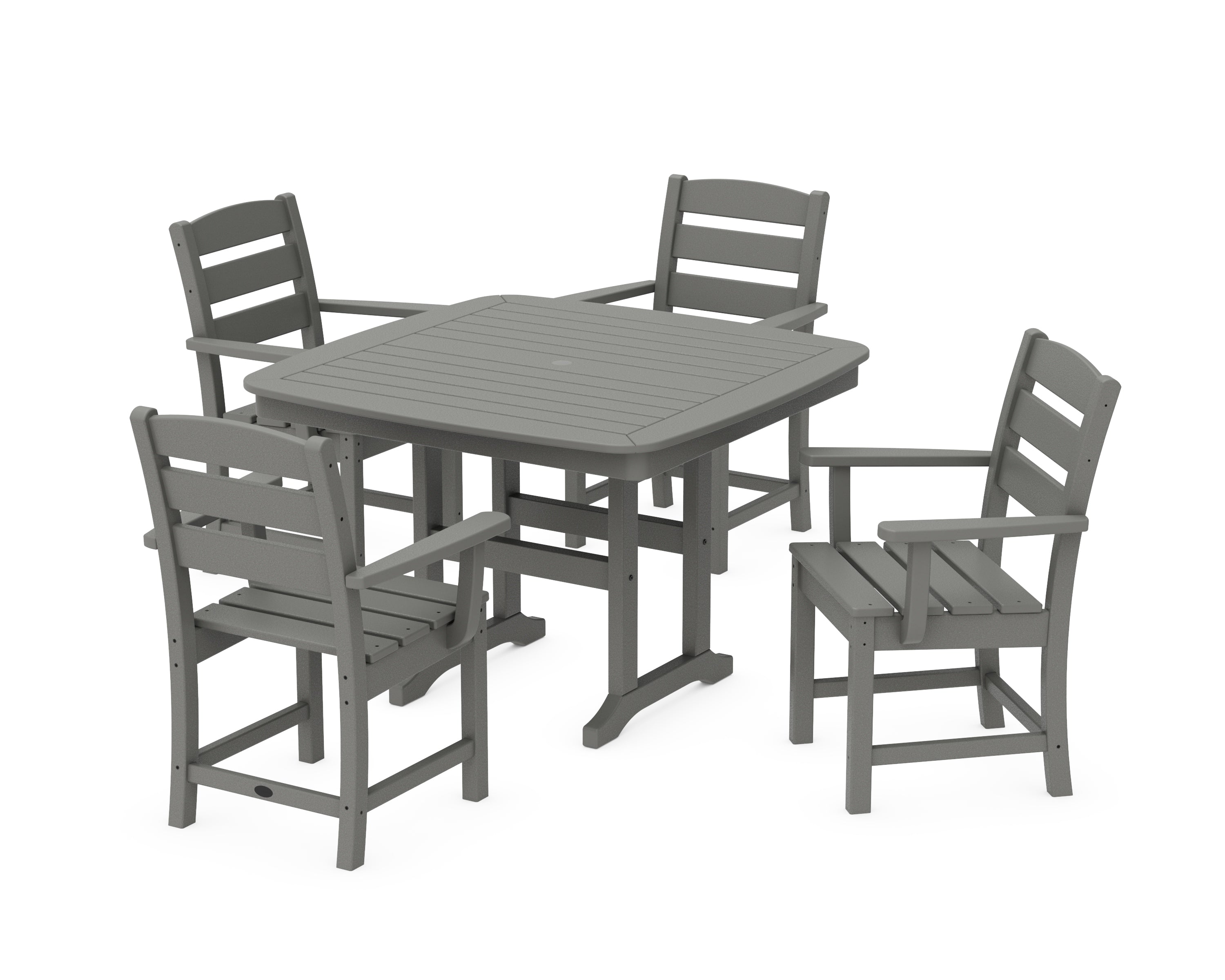POLYWOOD® Lakeside 5-Piece Dining Set with Trestle Legs in Slate Grey