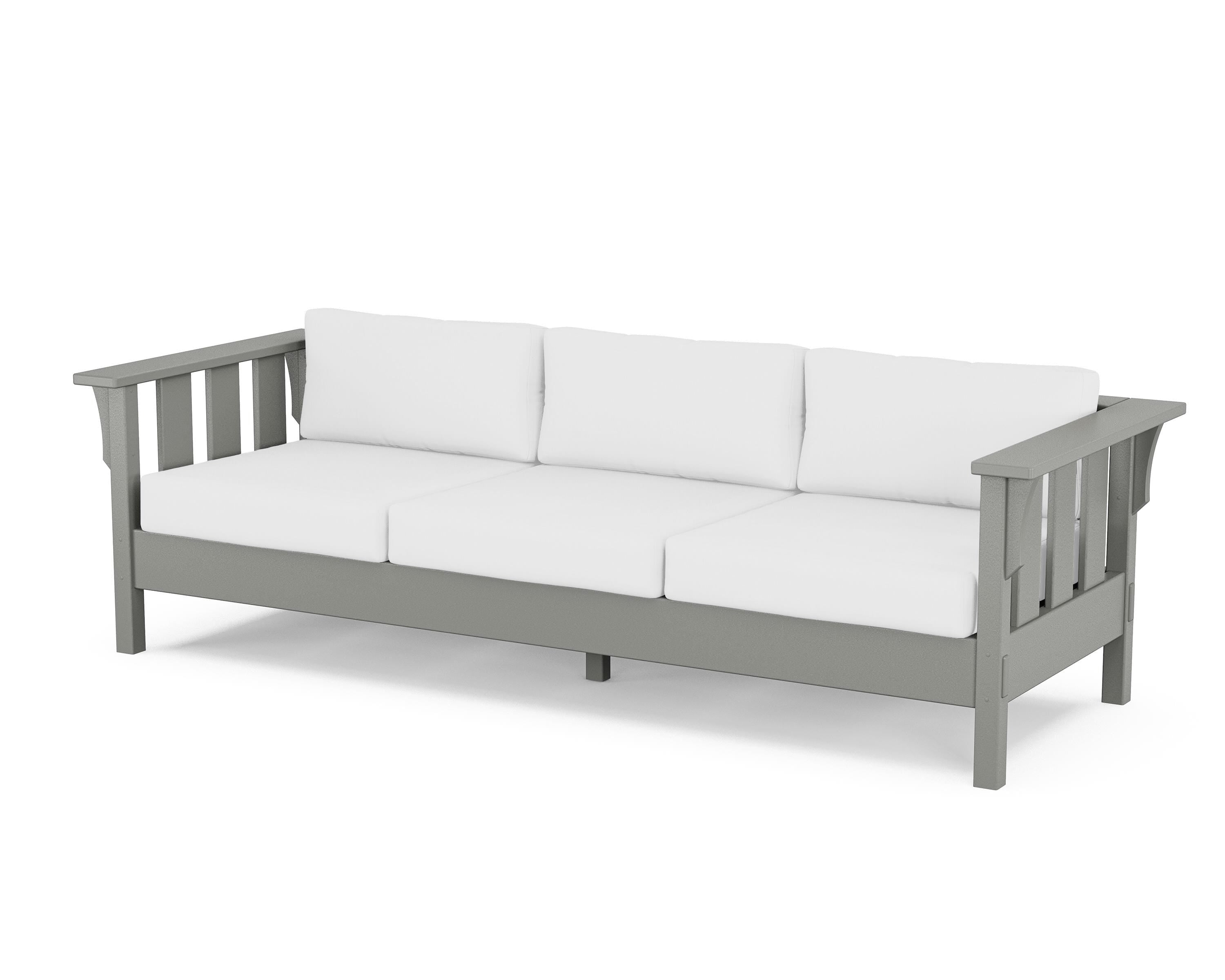 Martha Stewart by POLYWOOD® Acadia Deep Seating Sofa in Slate Grey / Natural