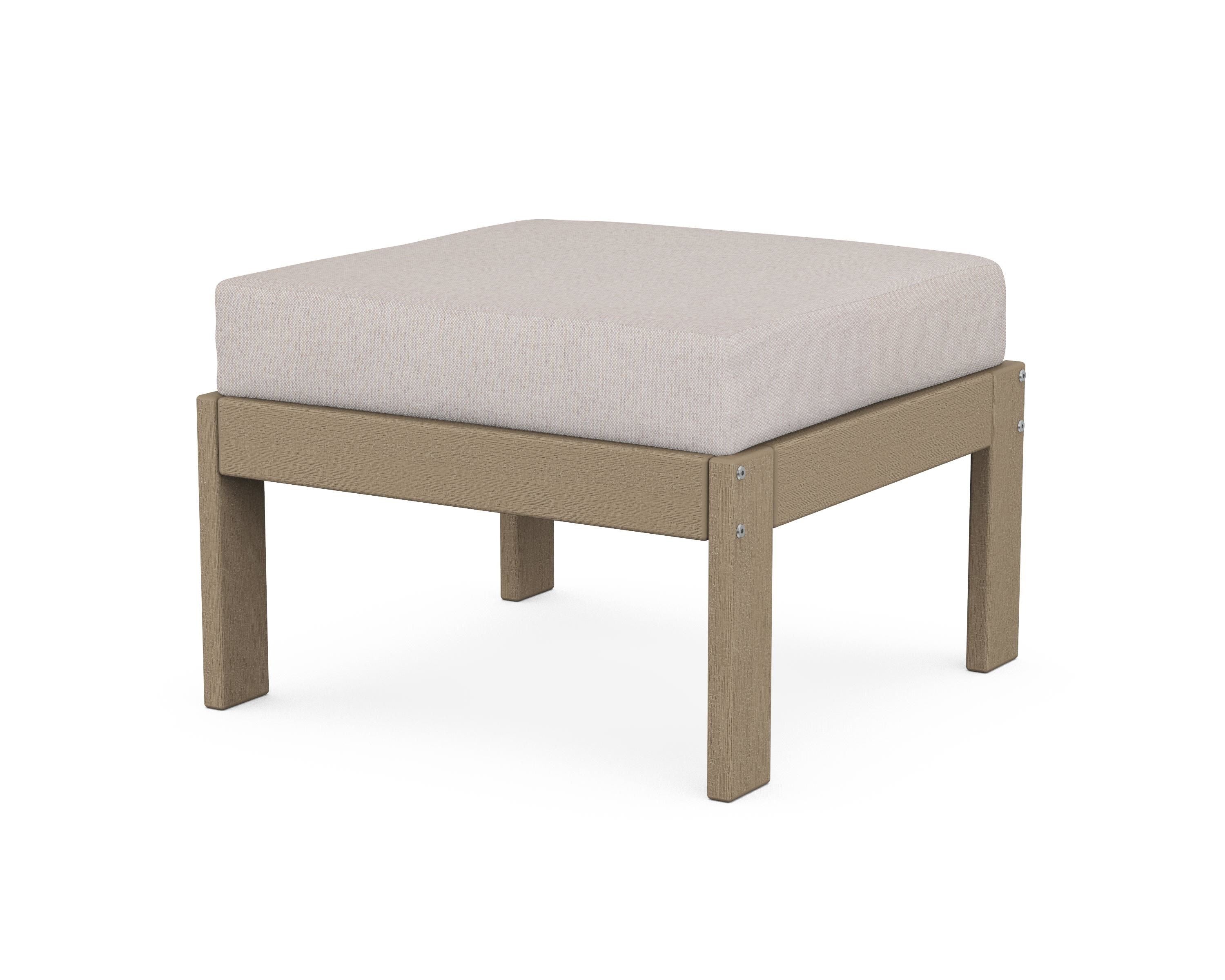 POLYWOOD® Vineyard Modular Ottoman in Vintage Sahara / Dune Burlap