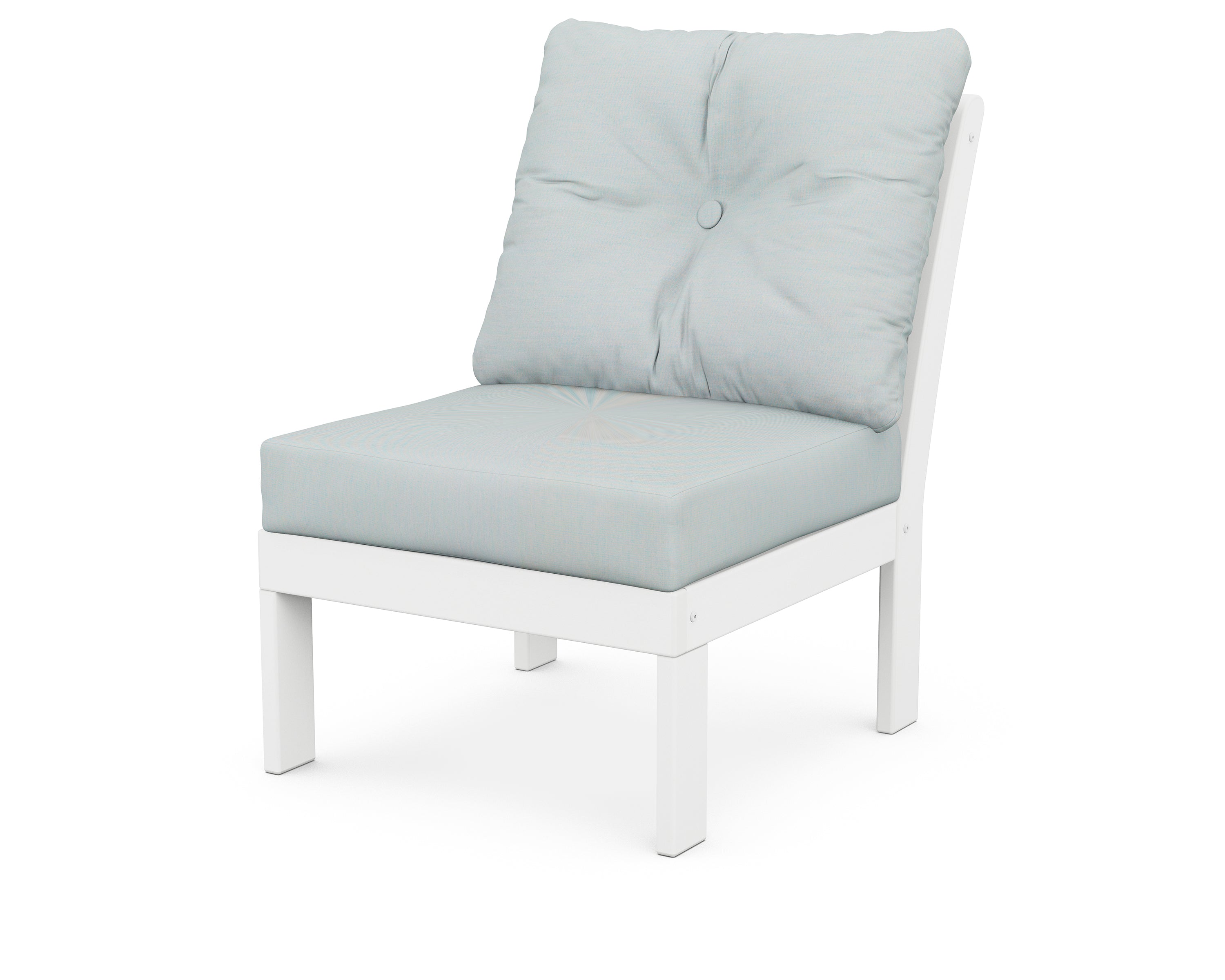 POLYWOOD® Vineyard Modular Armless Chair in White / Spa