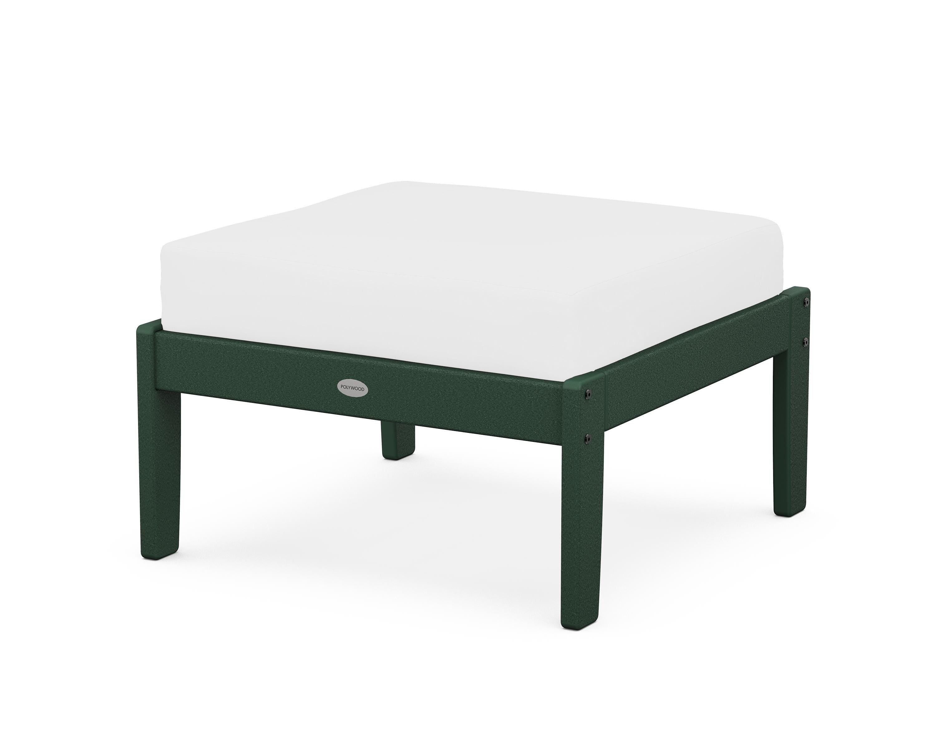 POLYWOOD® Braxton Deep Seating Ottoman in Green / Natural