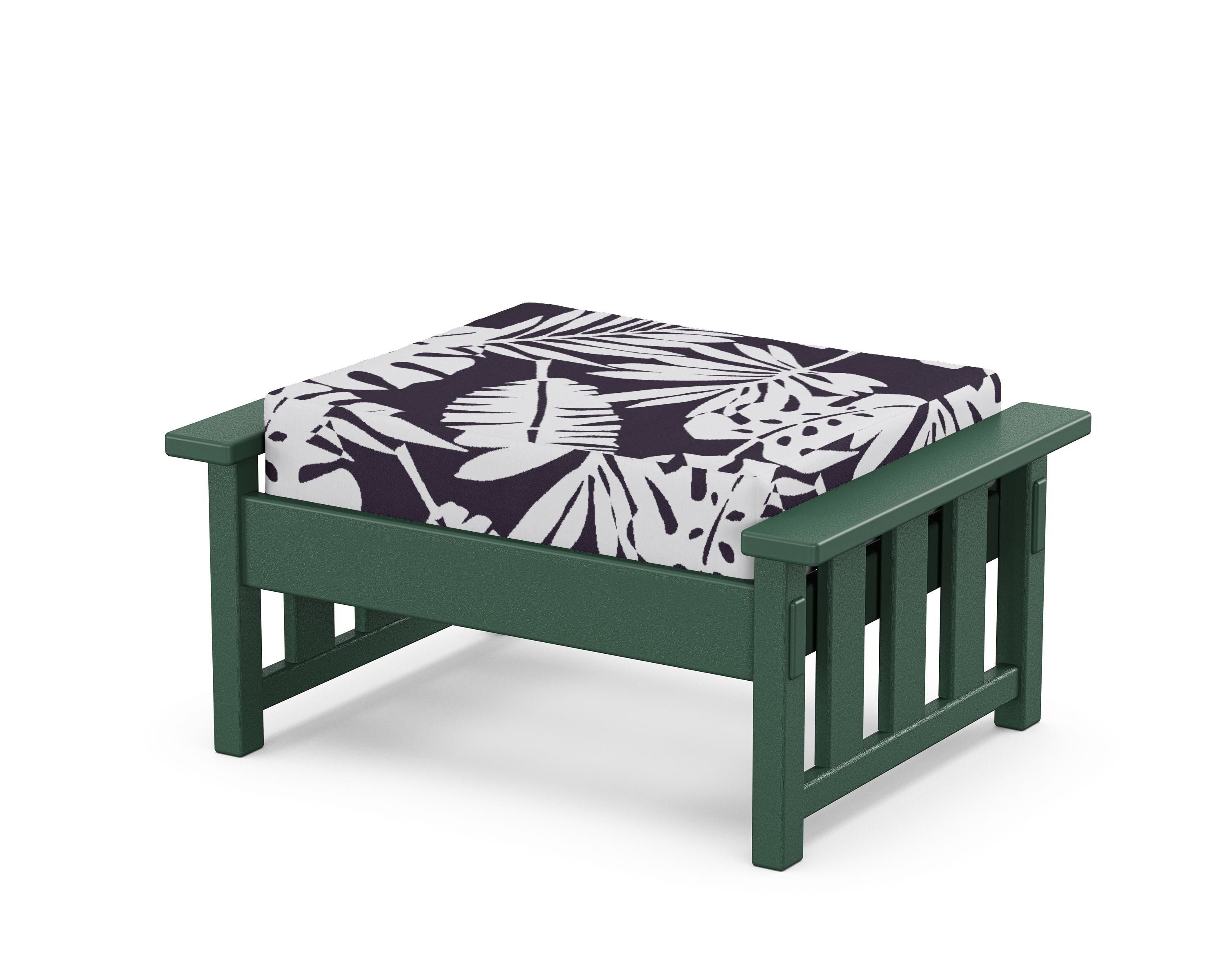 Martha Stewart by POLYWOOD® Acadia Deep Seating Ottoman in Green / Leaf Navy