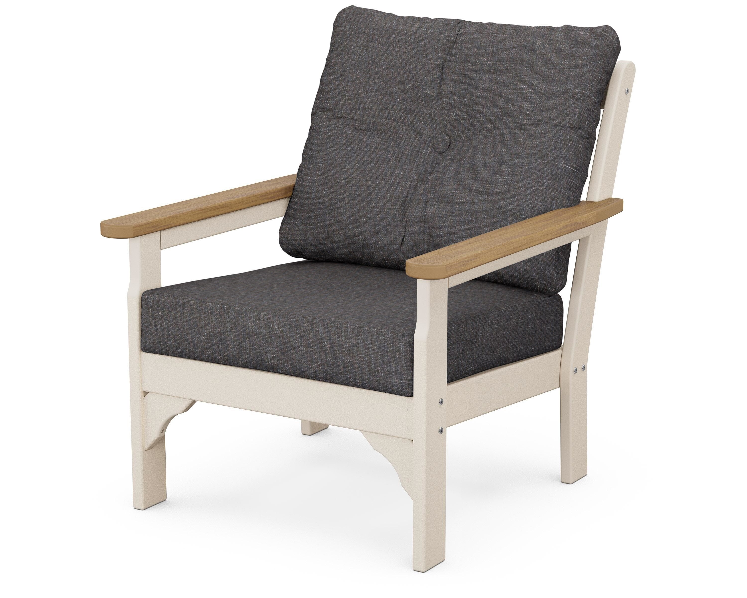 POLYWOOD® Vineyard Deep Seating Chair in Sand / Natural / Ash Charcoal