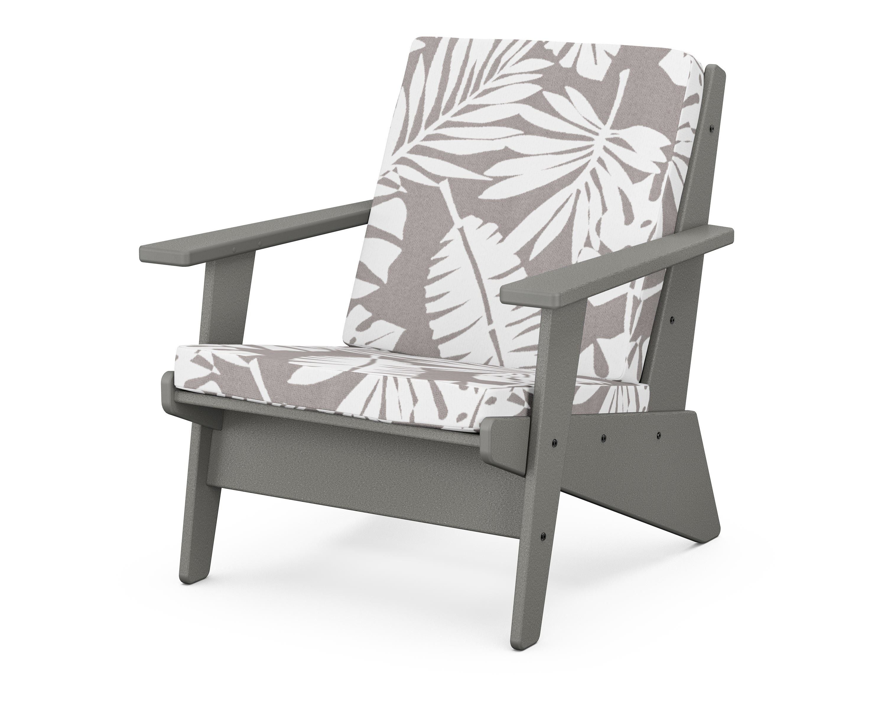 POLYWOOD® Riviera Modern Lounge Chair in Slate Grey / Leaf Grey Mist