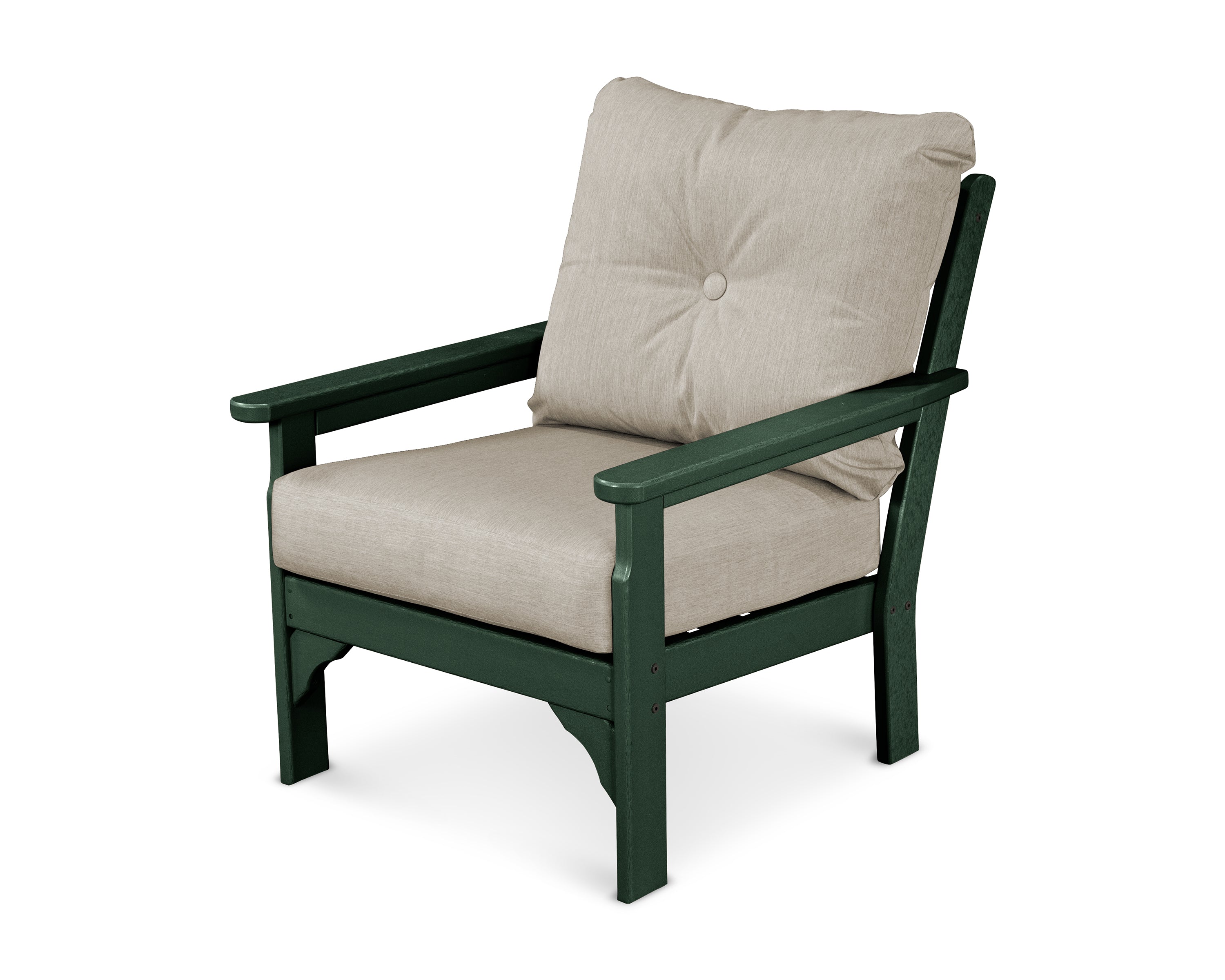 POLYWOOD® Vineyard Deep Seating Chair in Green / Cast Ash