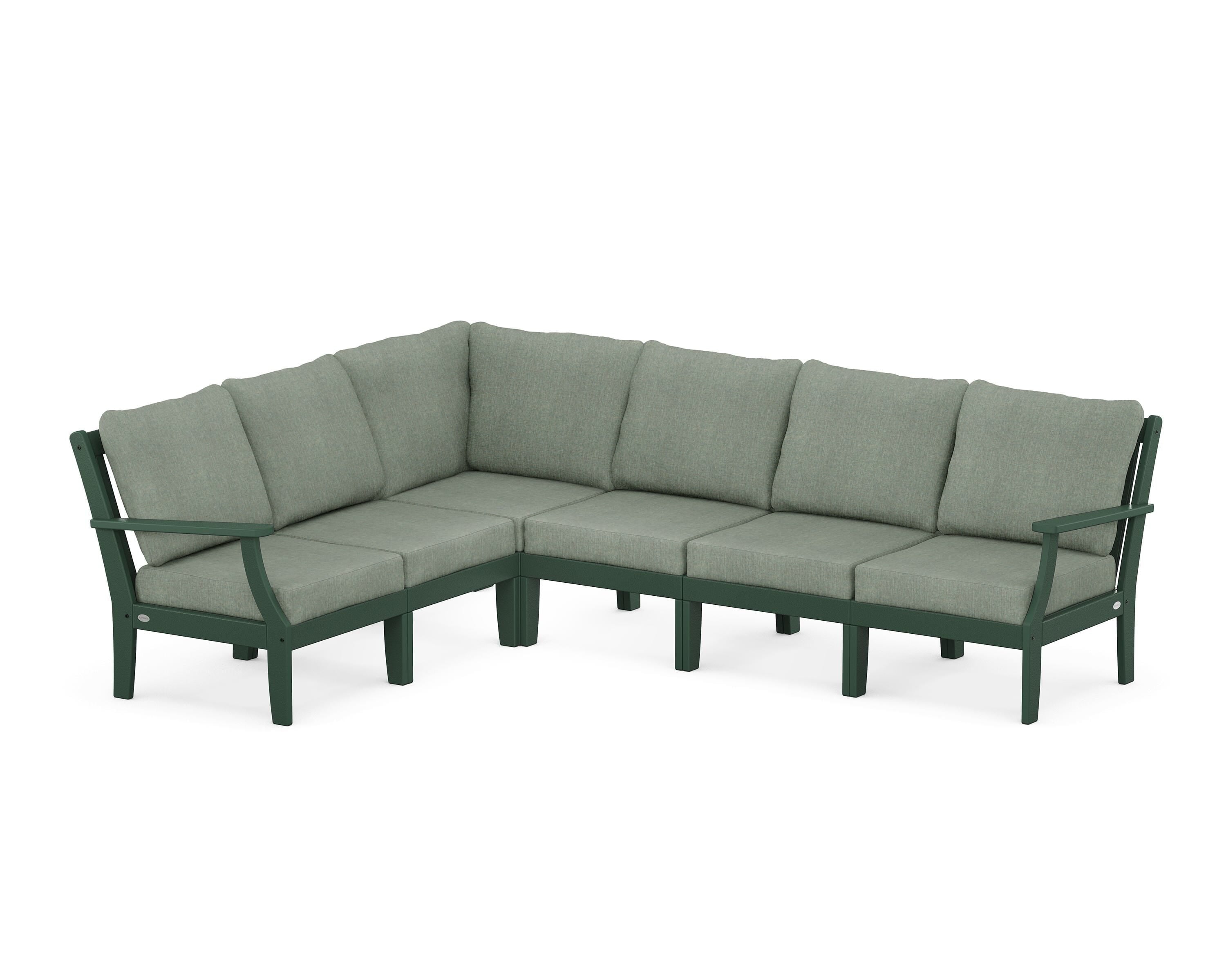 POLYWOOD® Braxton Modular 6-Piece Deep Seating Set in Green / Cast Sage