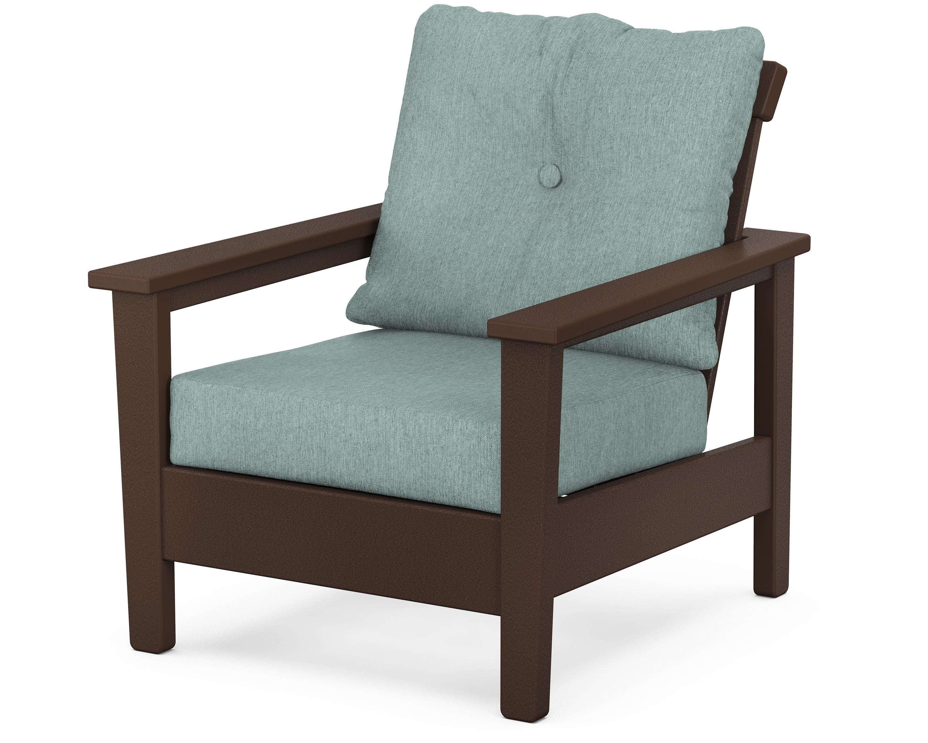 POLYWOOD® Prescott Deep Seating Chair in Mahogany / Glacier Spa