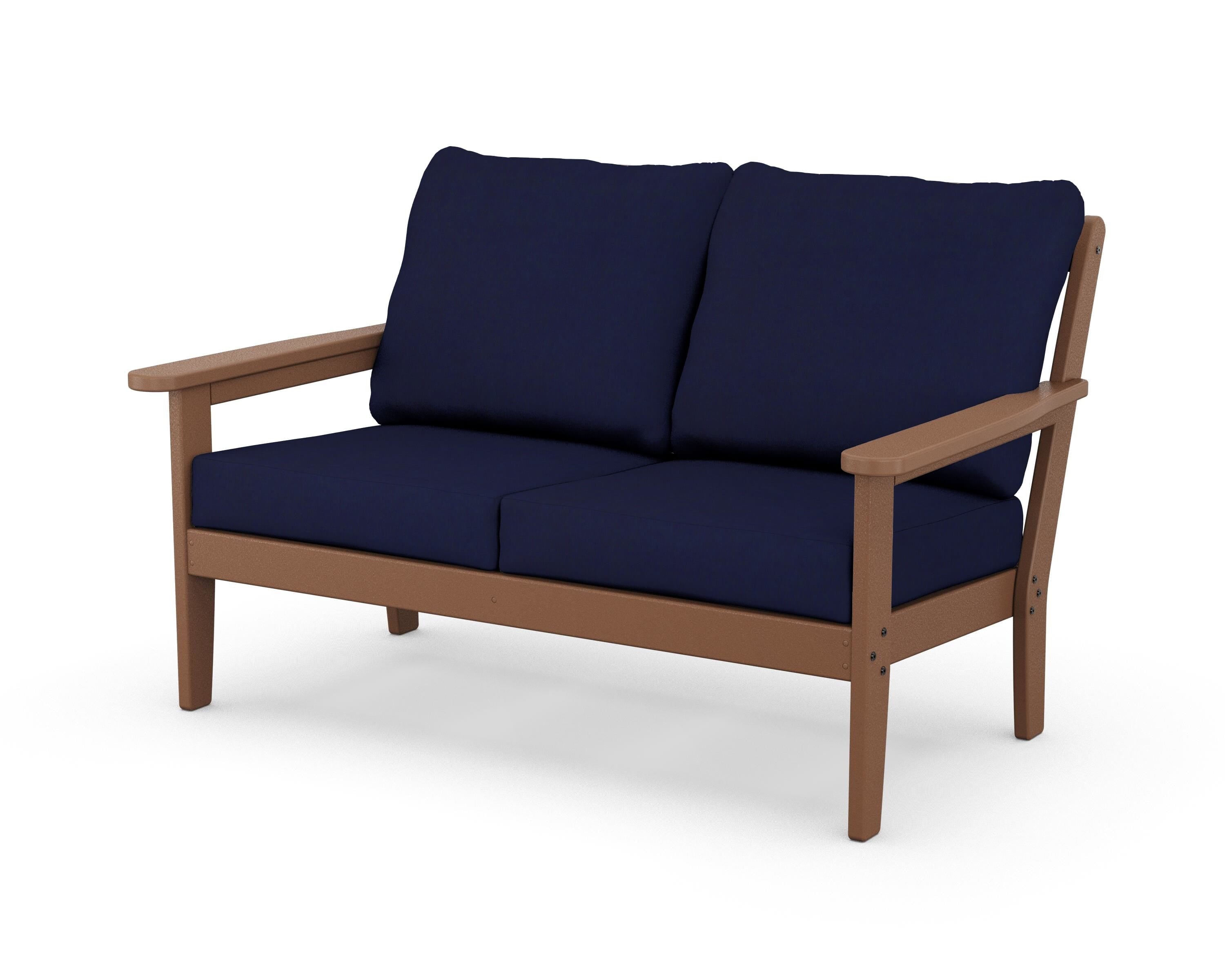Country Living Cottage Deep Seating Loveseat in Teak / Navy