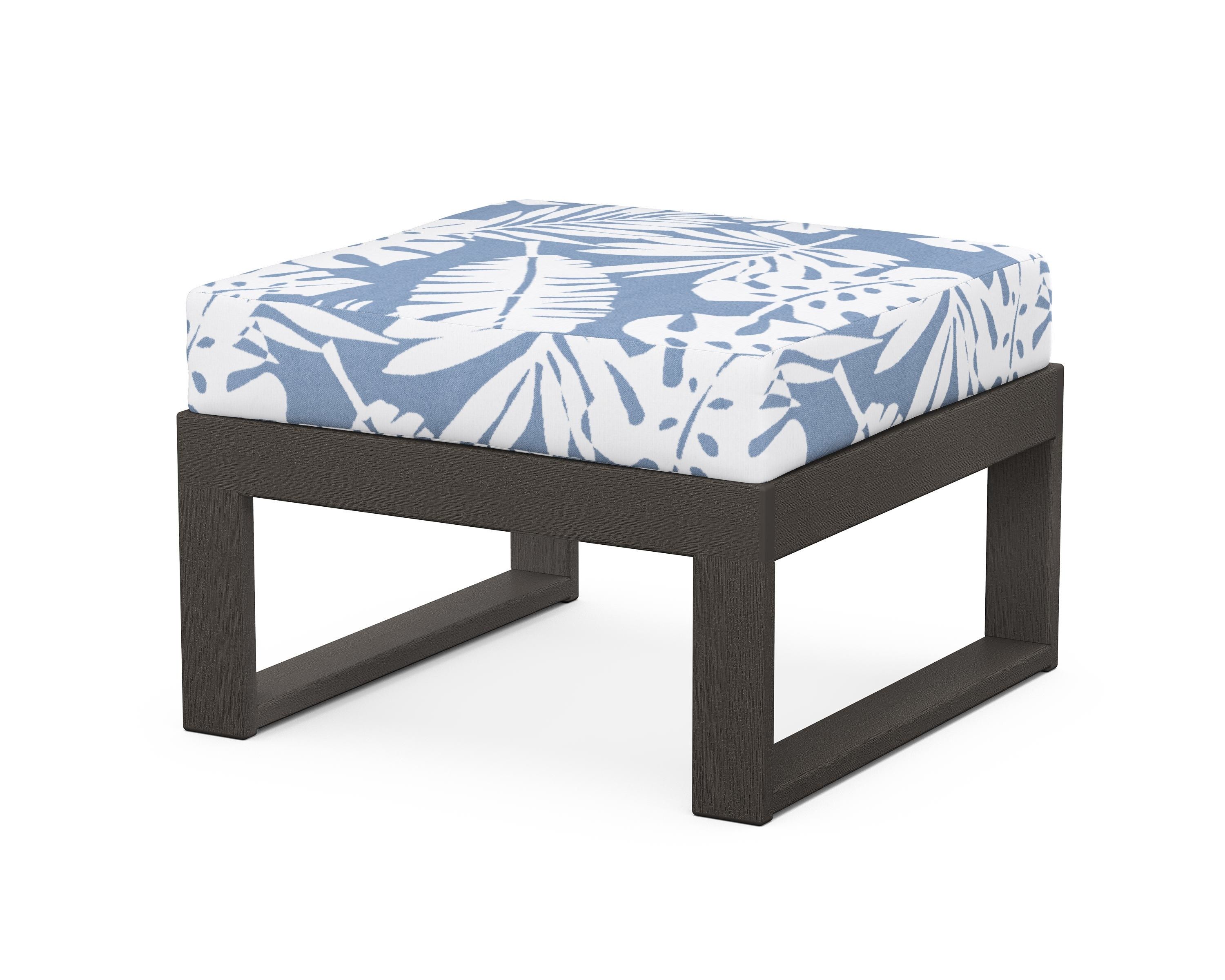 Unbranded Modular Ottoman - Modern in Vintage Coffee / Leaf Sky Blue