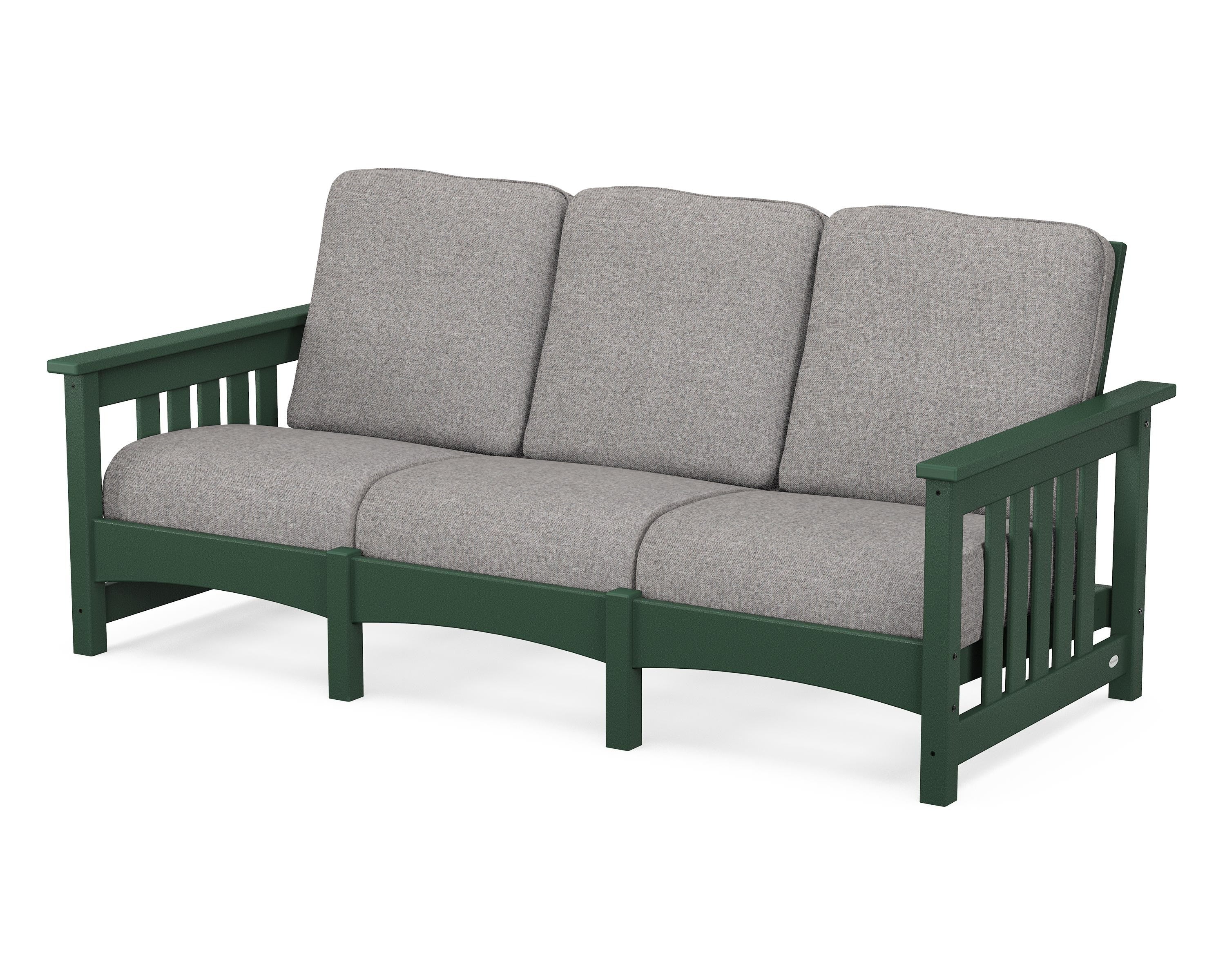 POLYWOOD® Club Mission Sofa in Green / Grey Mist
