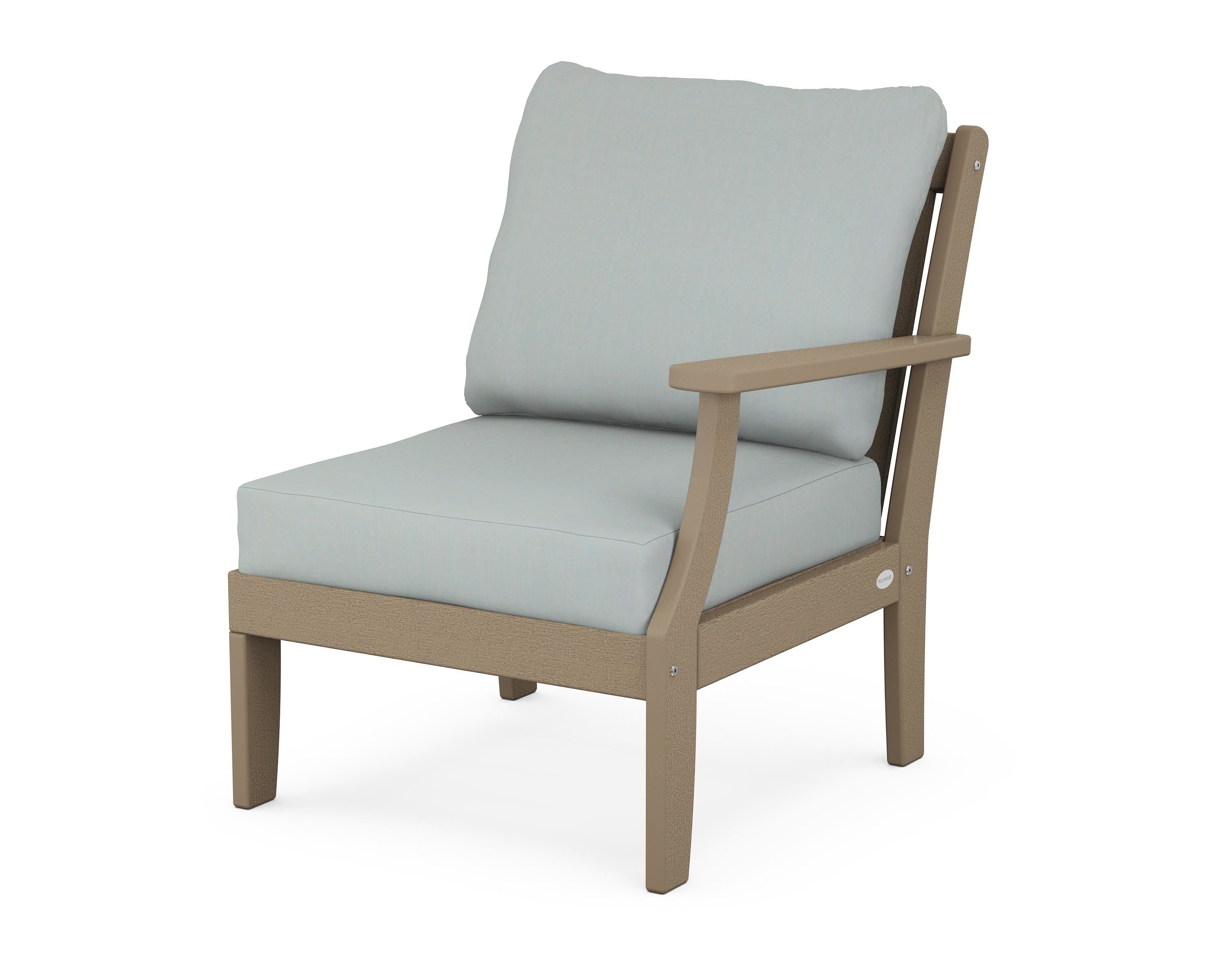 POLYWOOD® Braxton Modular Right Arm Chair in Vintage Sahara / Spa