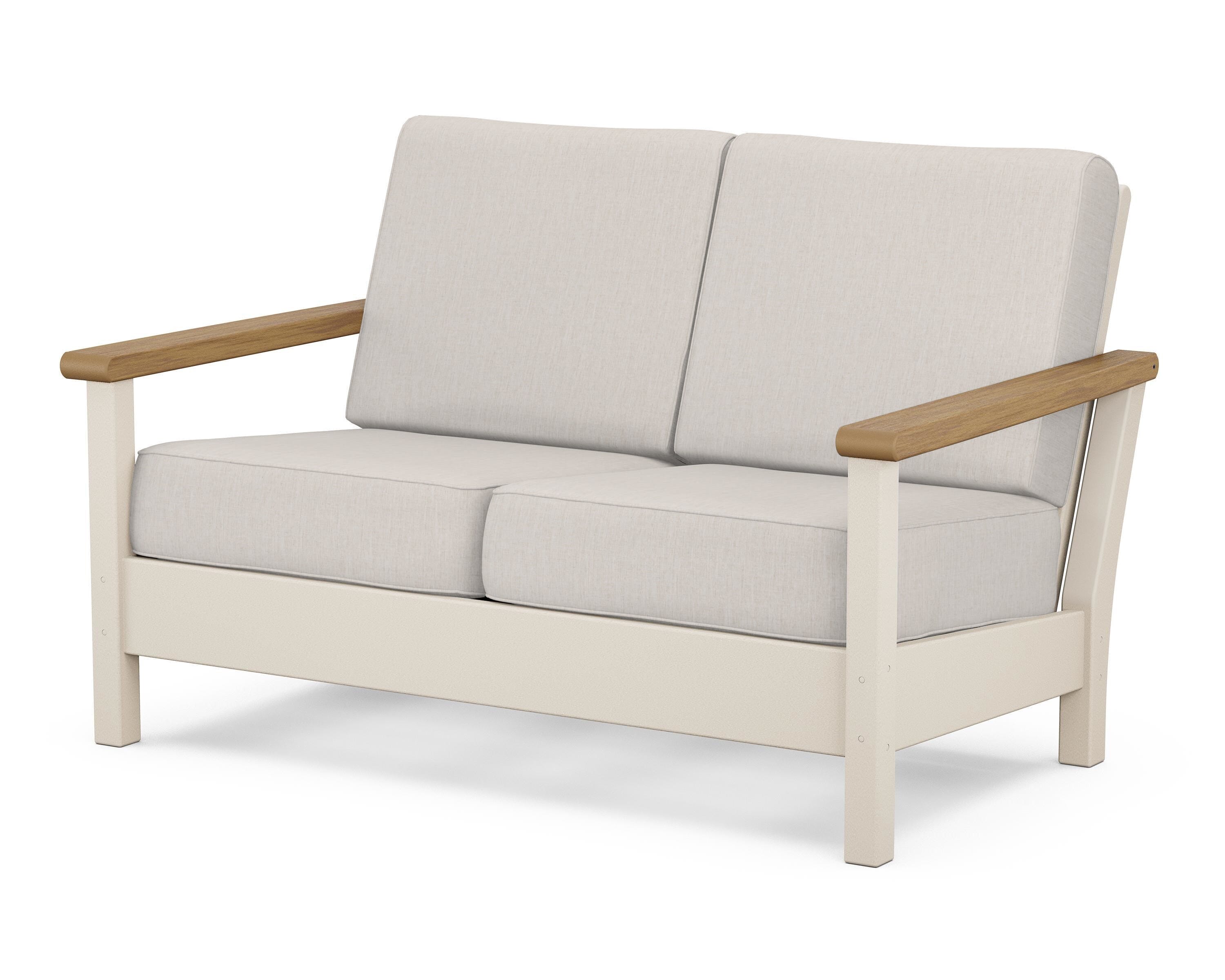 POLYWOOD® Harbour Deep Seating Loveseat in Sand / Natural / Cast Ash