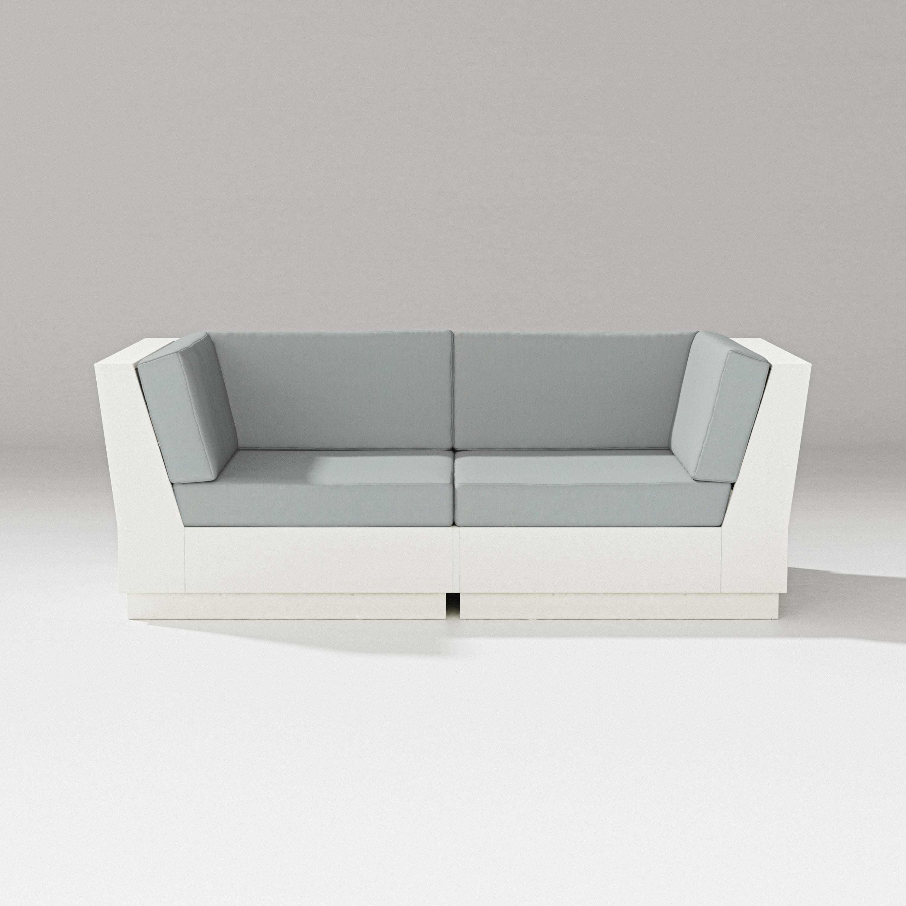 PW Designer Series Elevate Loveseat Sectional in Vintage White / Spa
