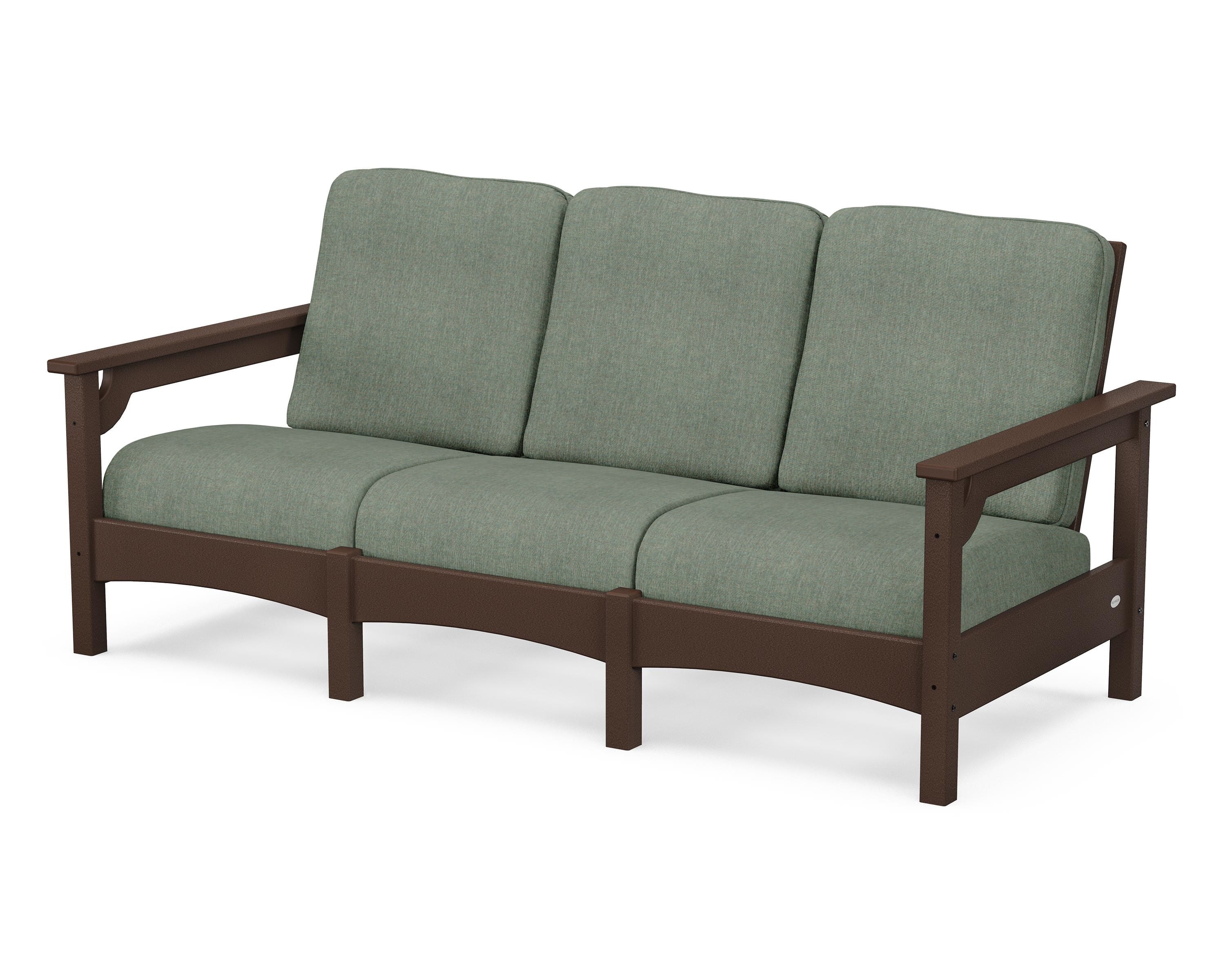 POLYWOOD® Club Sofa in Mahogany / Cast Sage