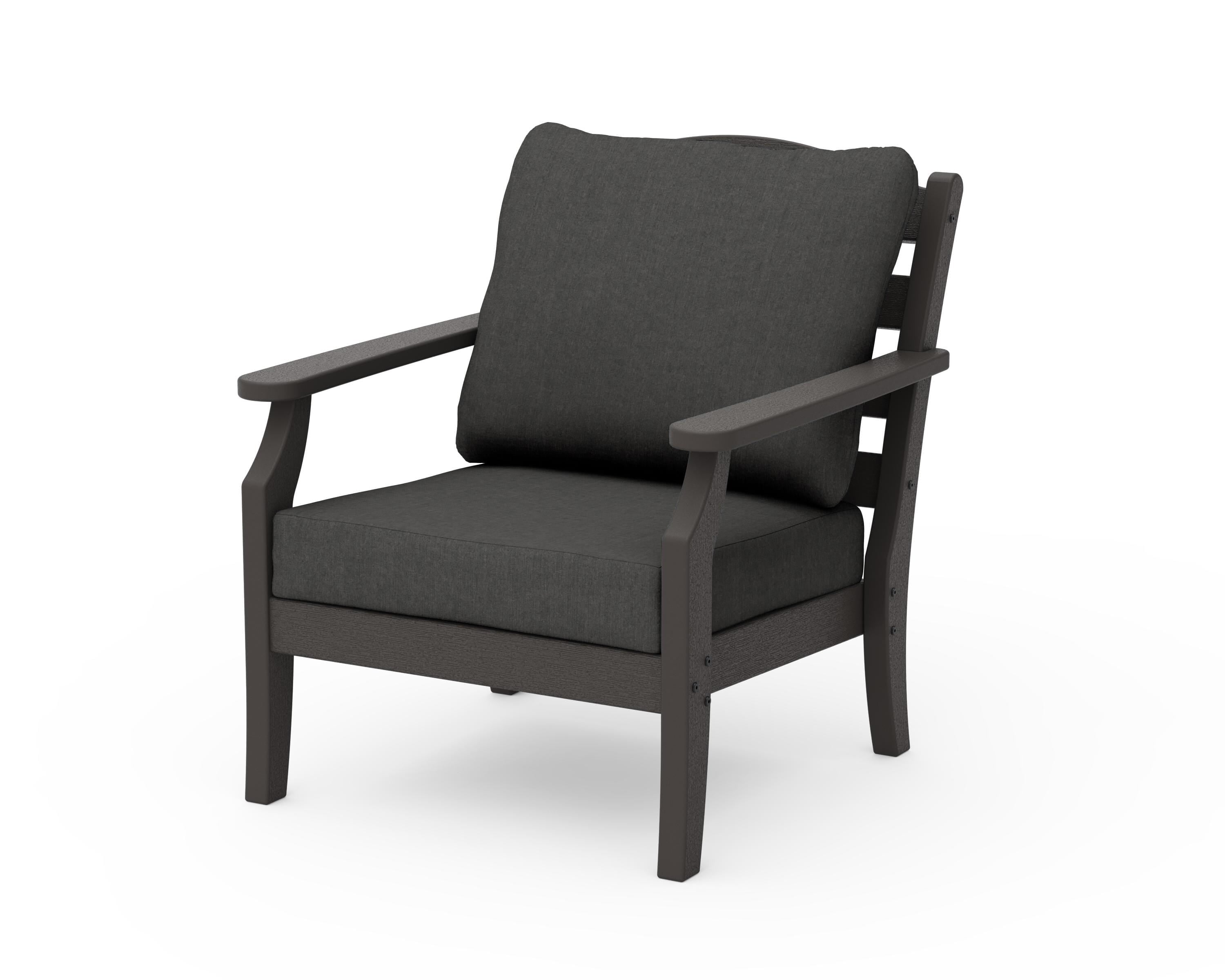 Draper James™ by POLYWOOD® Savannah Deep Seating Chair in Vintage Coffee / Spectrum Carbon