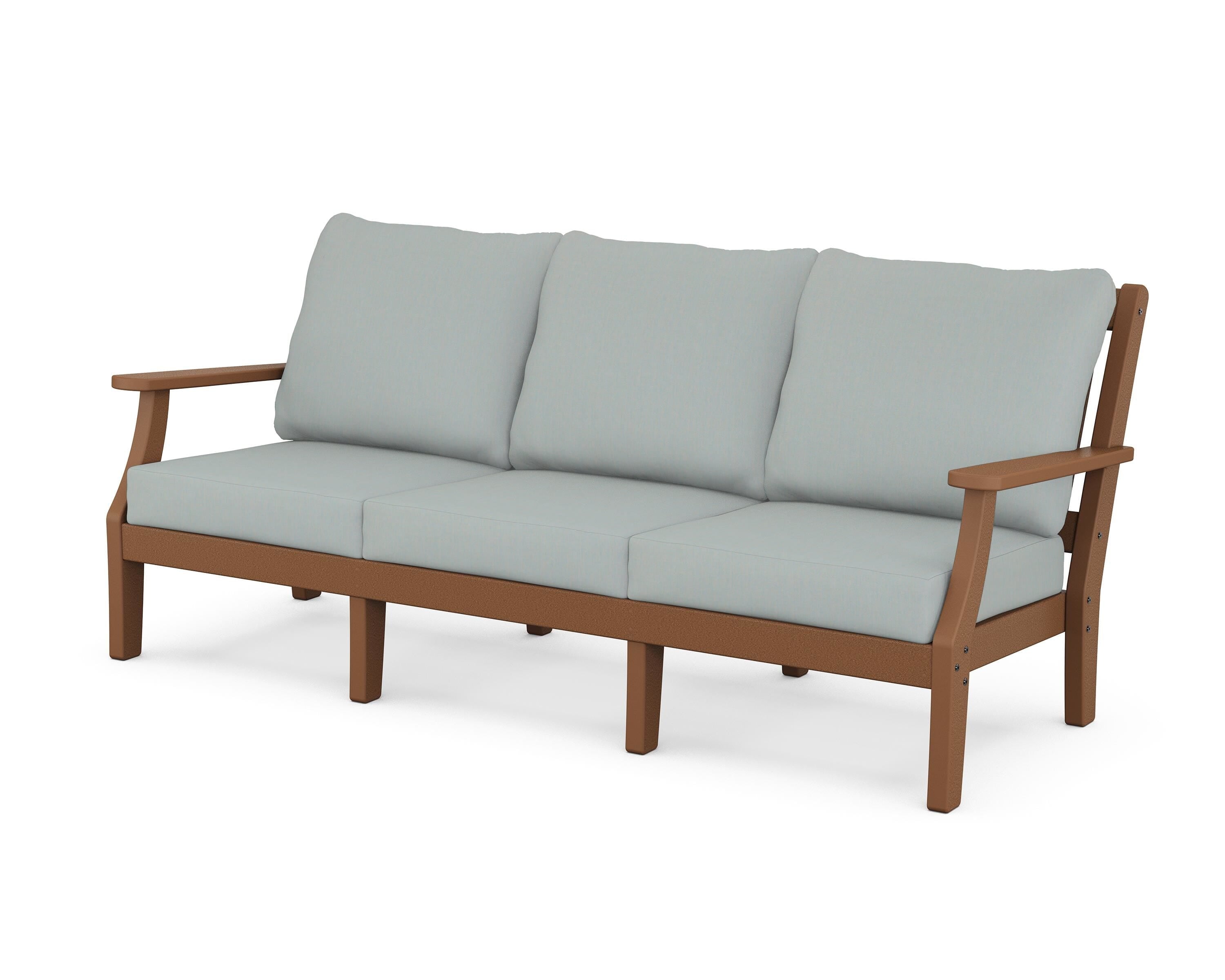 Martha Stewart by POLYWOOD® Chinoiserie Deep Seating Sofa in Teak / Spa