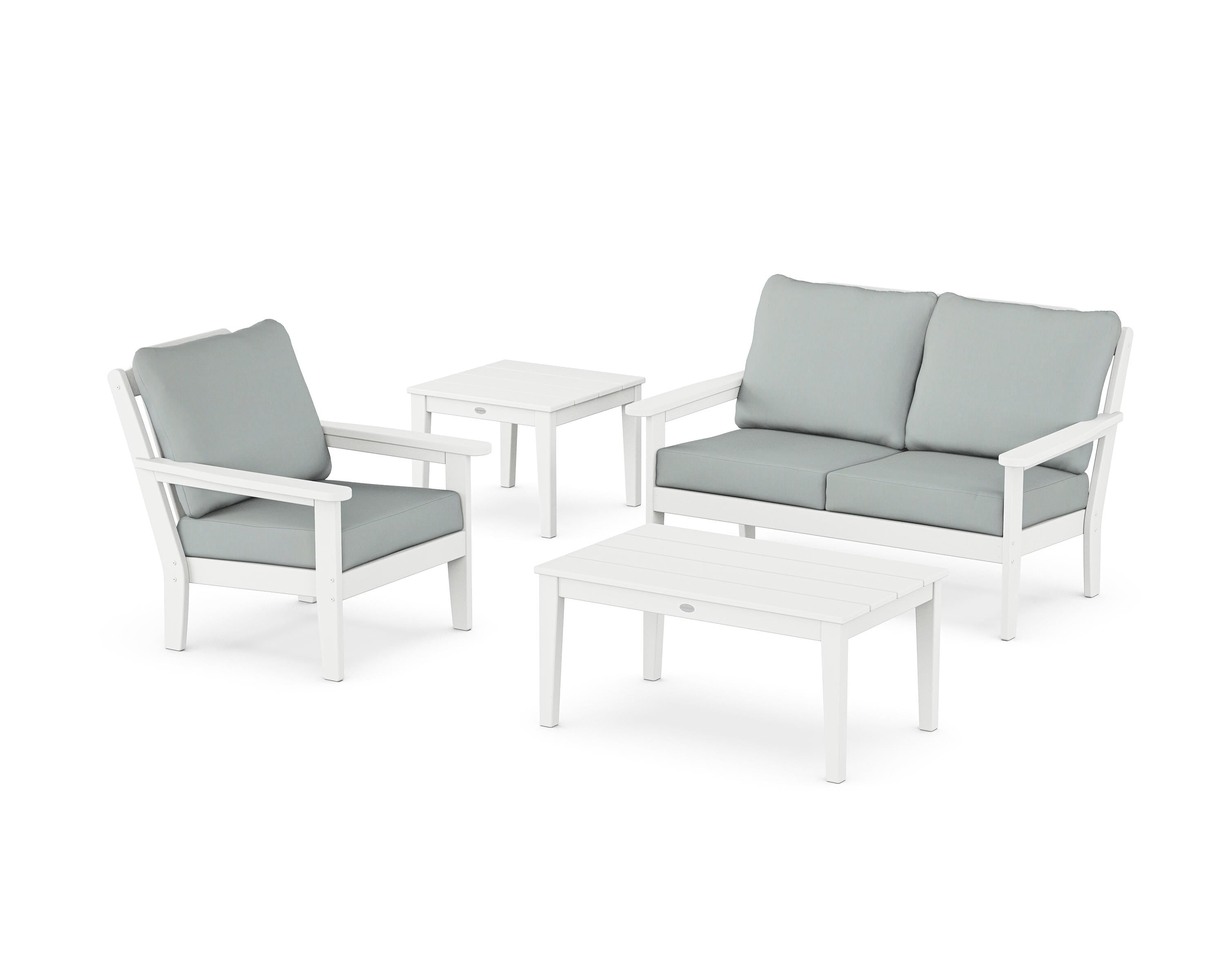 Country Living Wovendale 4-Piece Deep Seating Set in White / Spa