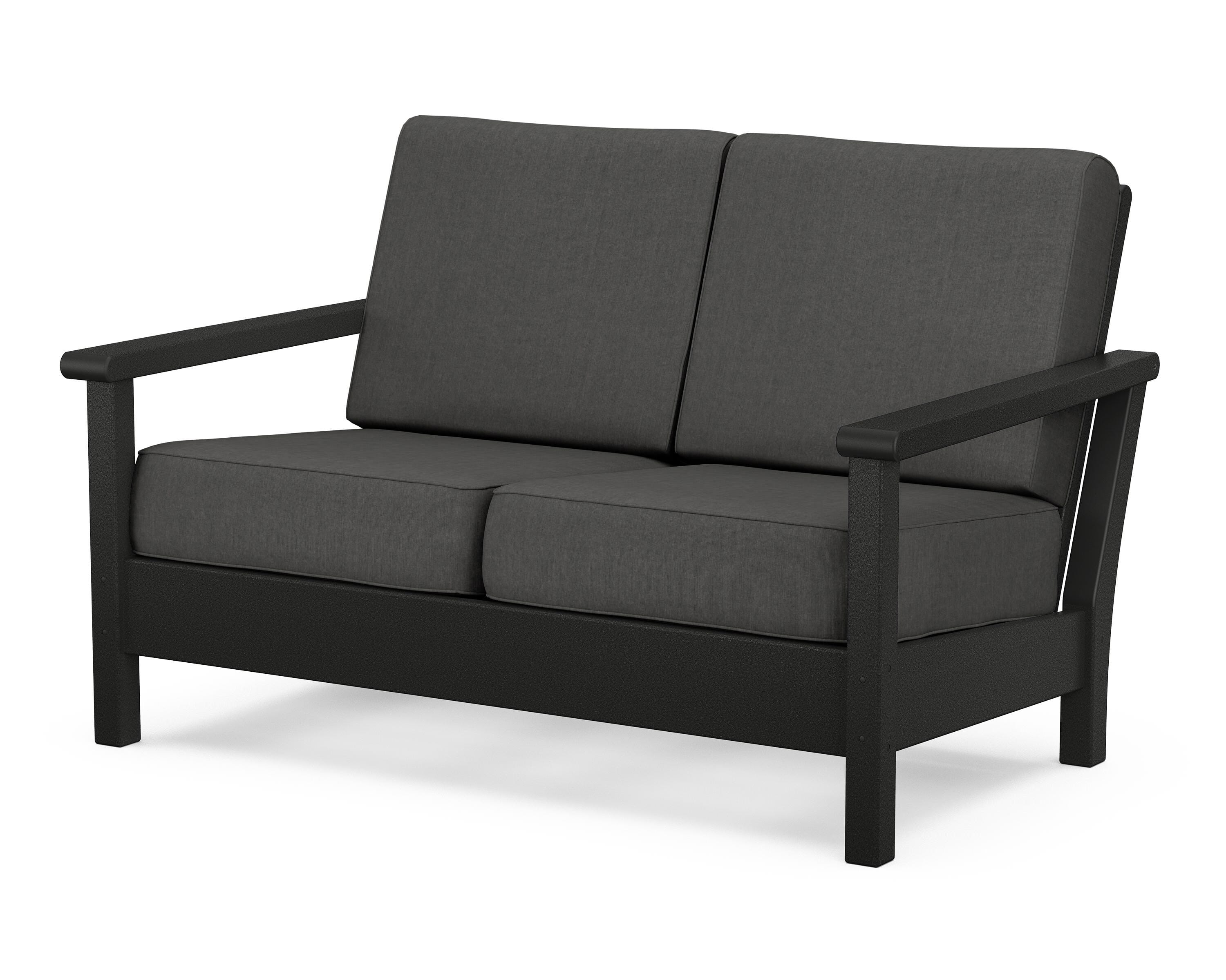 POLYWOOD® Harbour Deep Seating Loveseat in Black / Spectrum Carbon