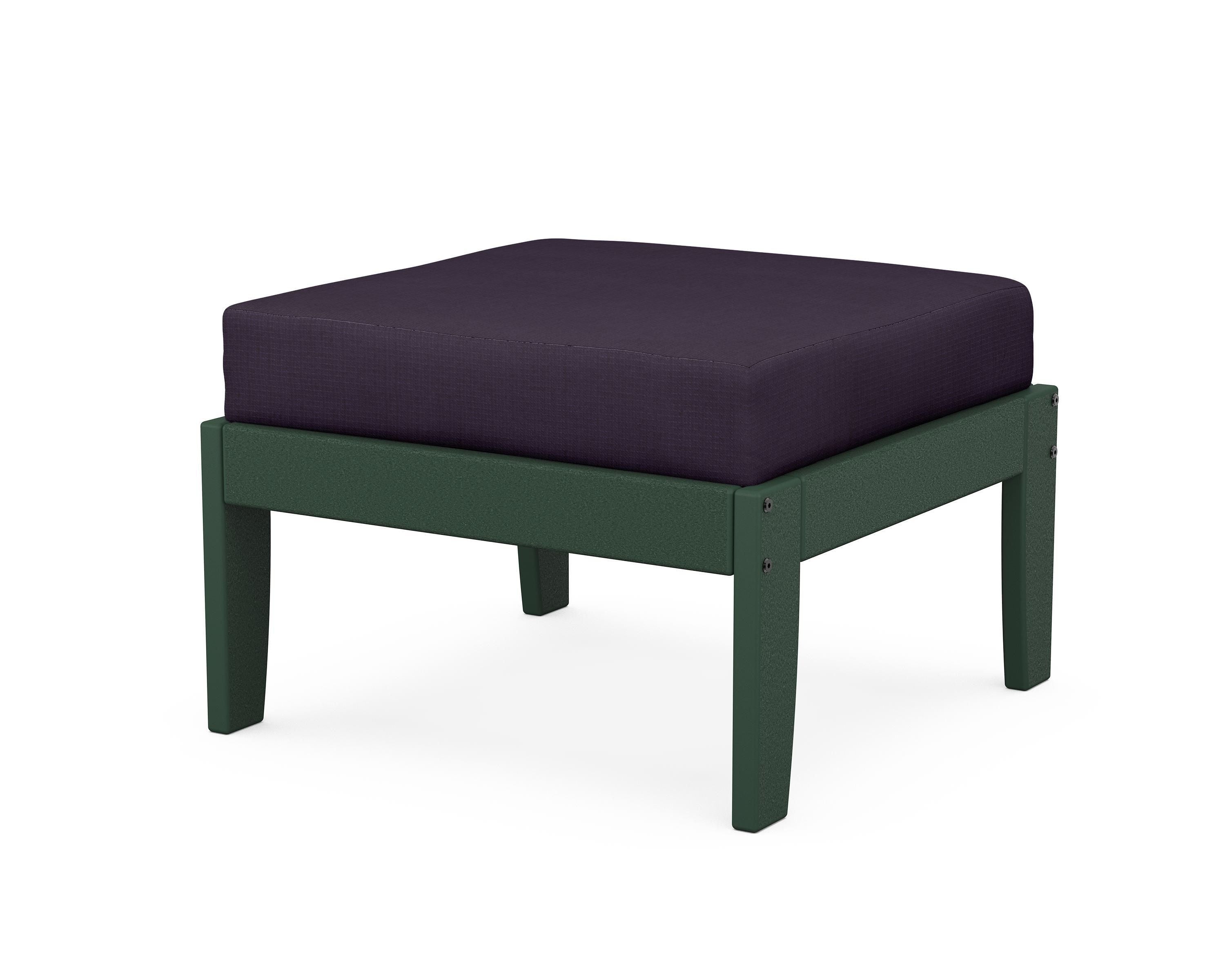 Unbranded Modular Ottoman - Classic in Green / Navy Linen