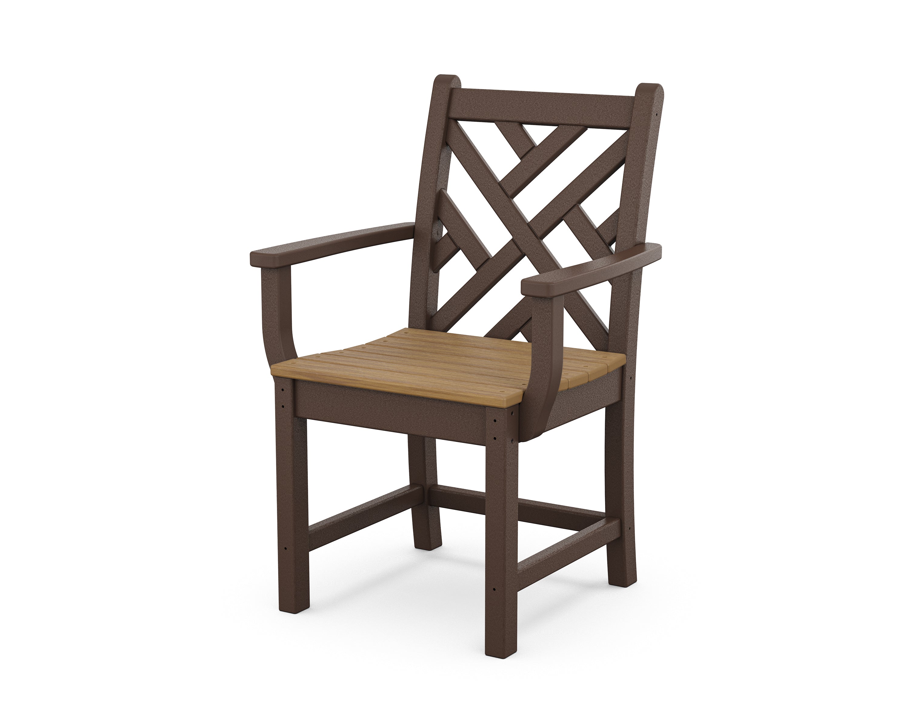 POLYWOOD® Chippendale Dining Arm Chair in Mahogany / Natural