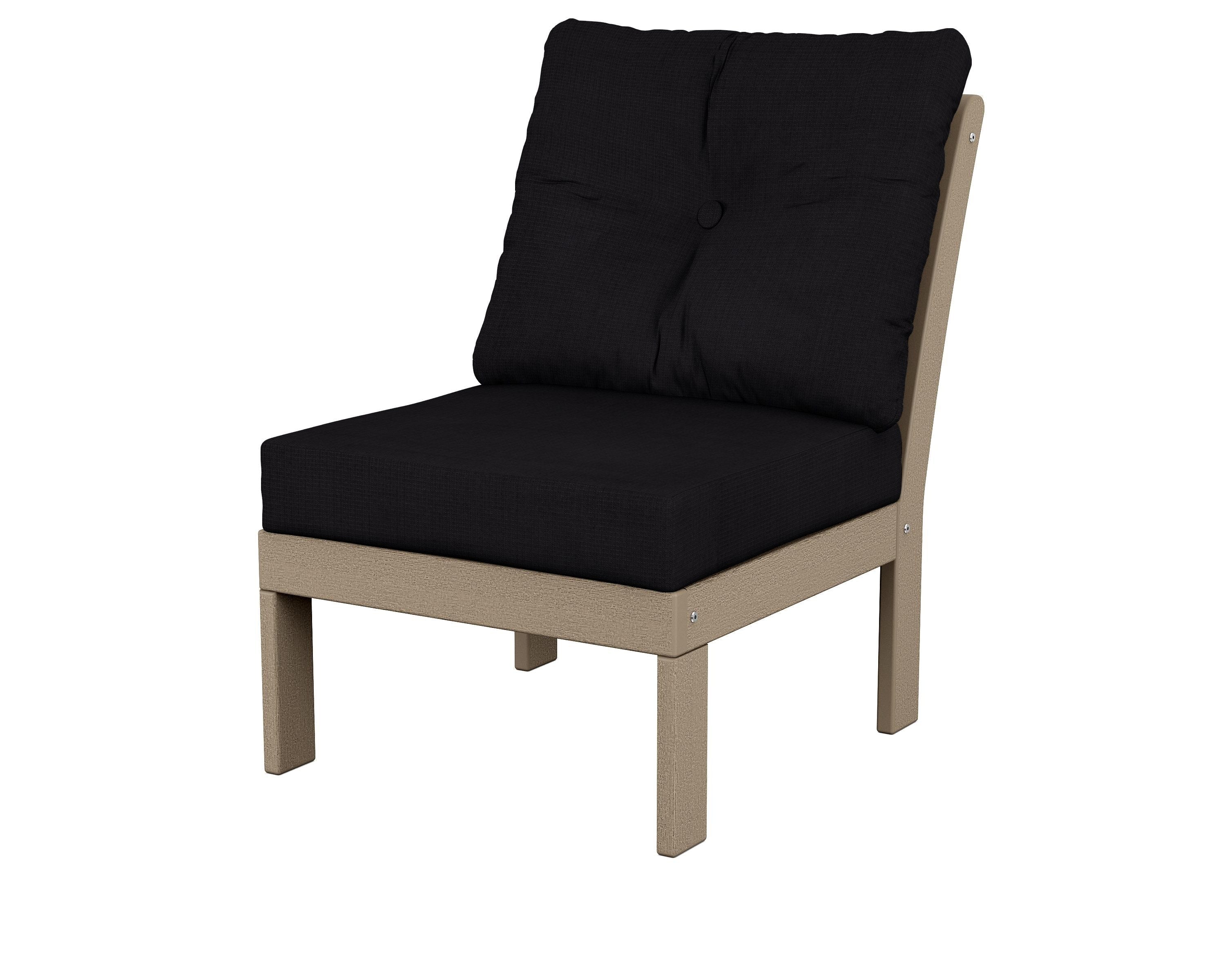 POLYWOOD® Vineyard Modular Armless Chair in Vintage Sahara / Midnight Linen