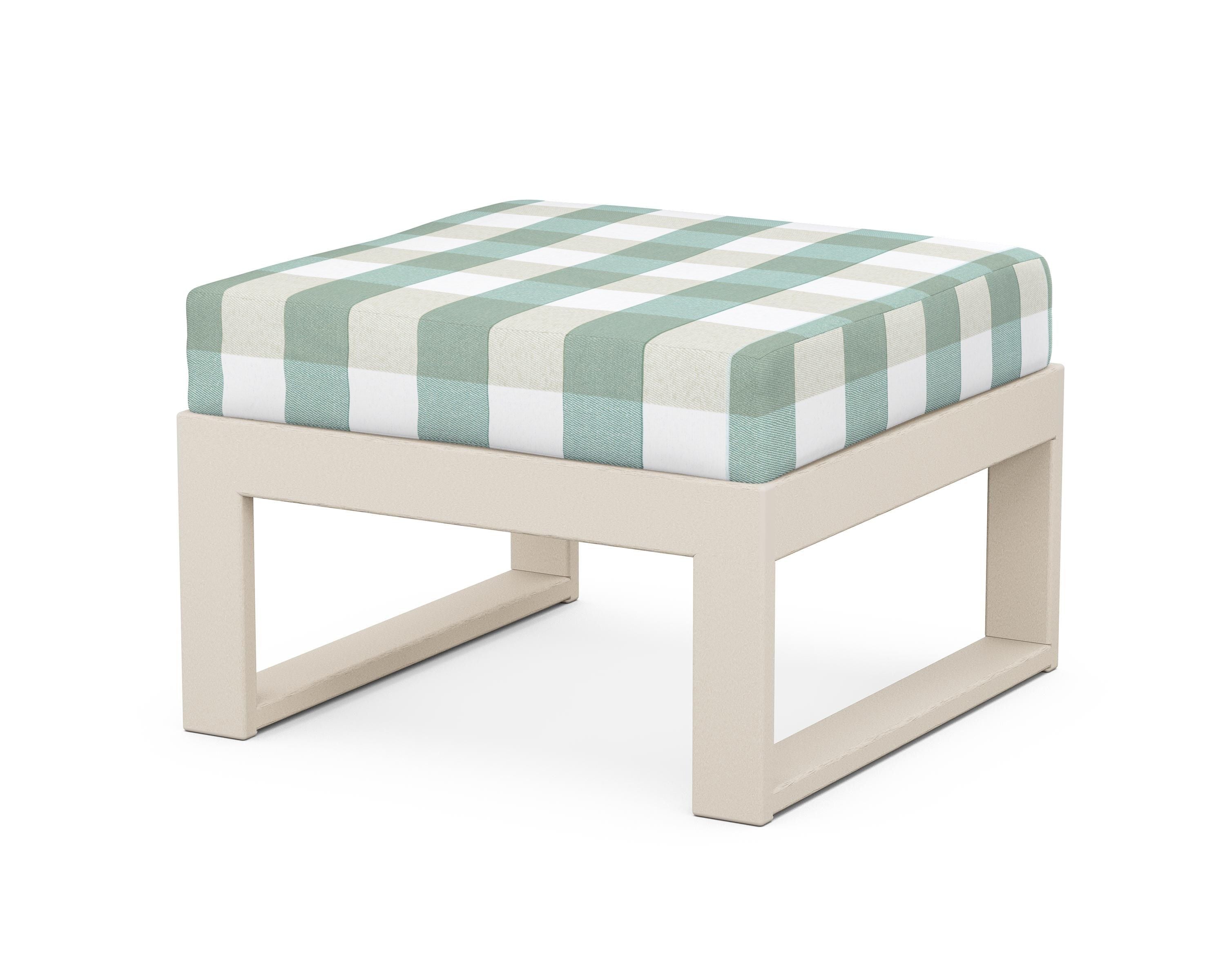 Unbranded Modular Ottoman - Modern in Sand / Buffalo Plaid Glacier Spa