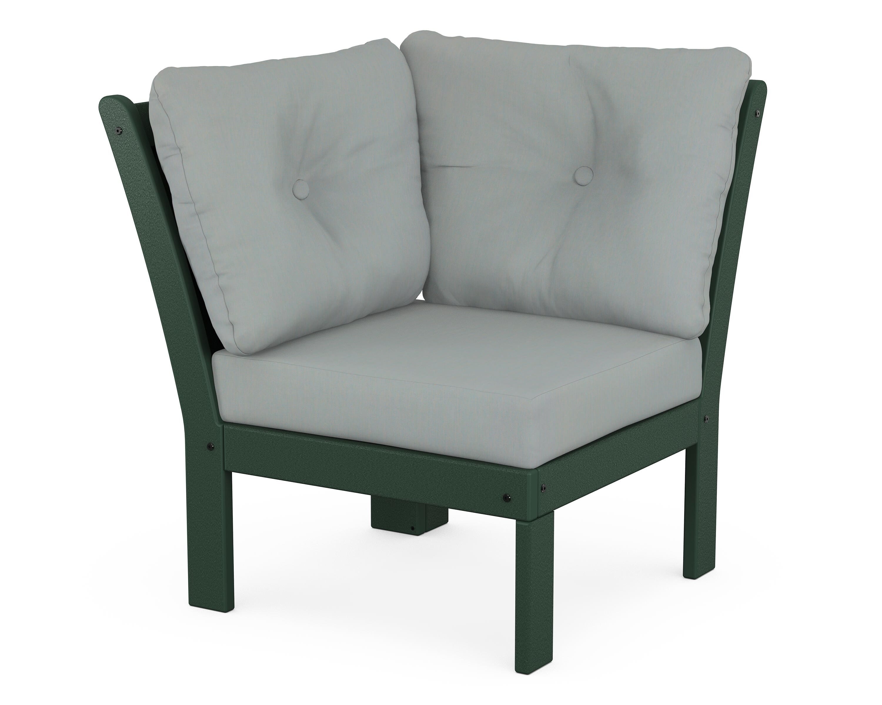 POLYWOOD® Vineyard Modular Corner Chair in Green / Spa