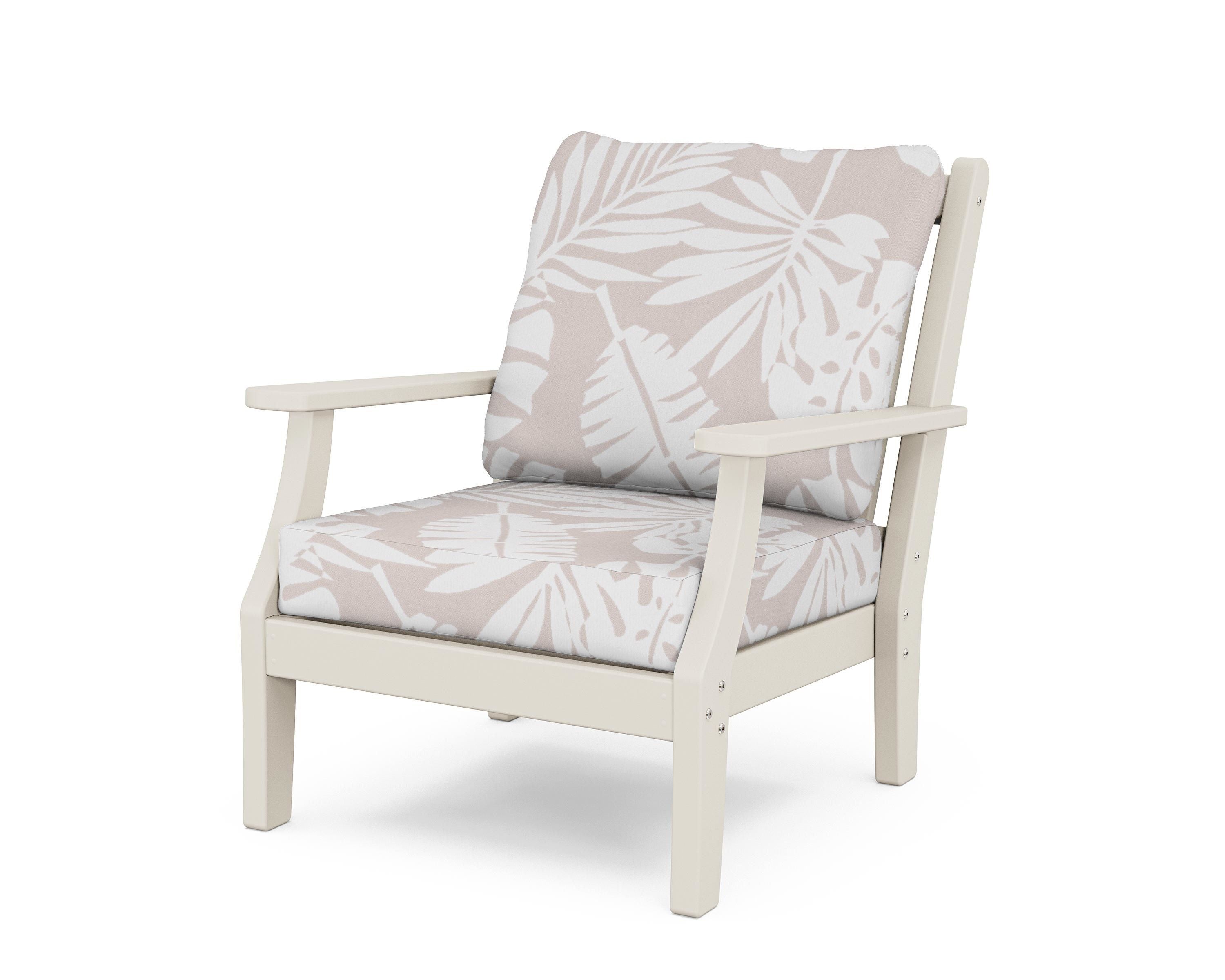 Country Living Wovendale Deep Seating Chair in Sand / Leaf Dune Burlap