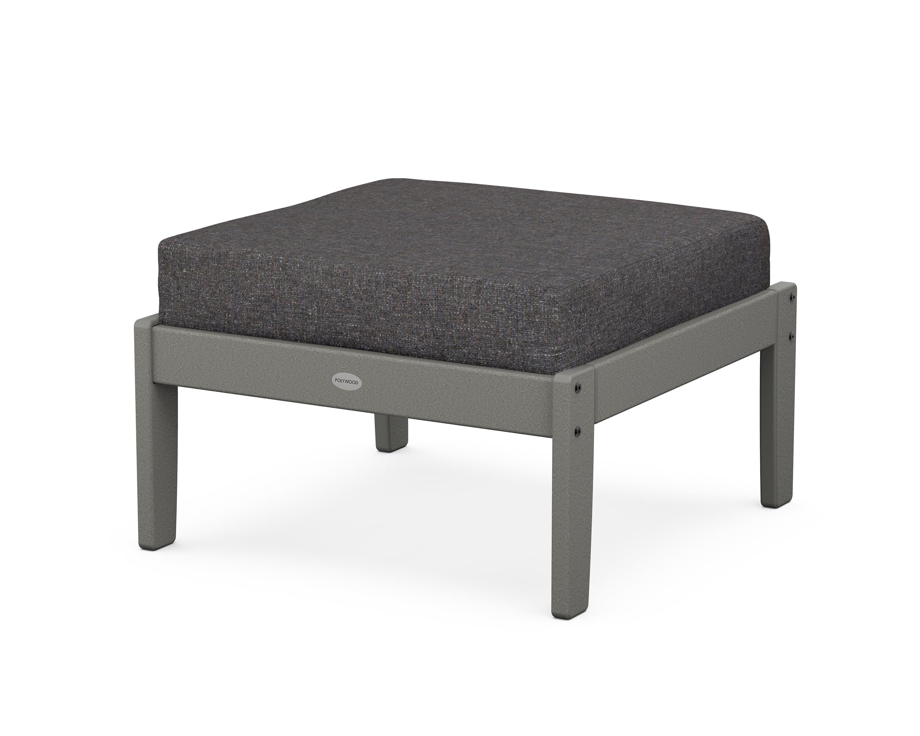 POLYWOOD® Braxton Deep Seating Ottoman in Slate Grey / Ash Charcoal