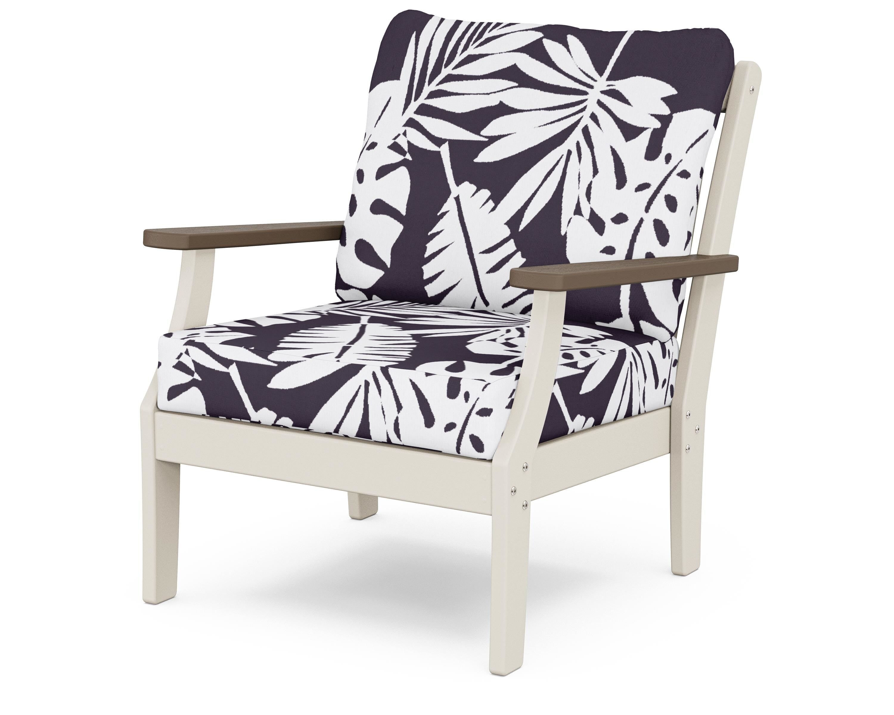 POLYWOOD® Braxton Deep Seating Chair in Sand / Kona / Leaf Navy