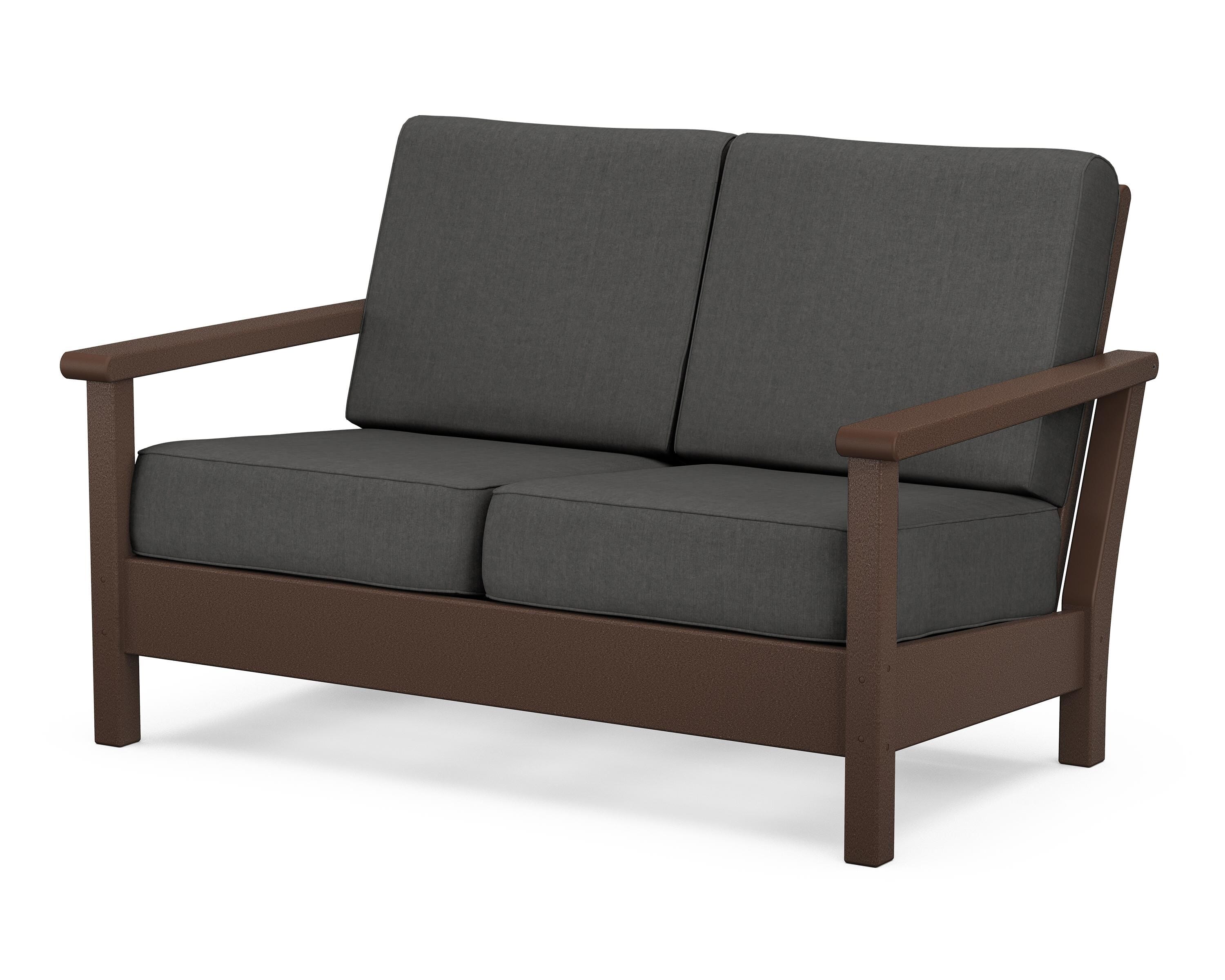 POLYWOOD® Harbour Deep Seating Loveseat in Mahogany / Spectrum Carbon