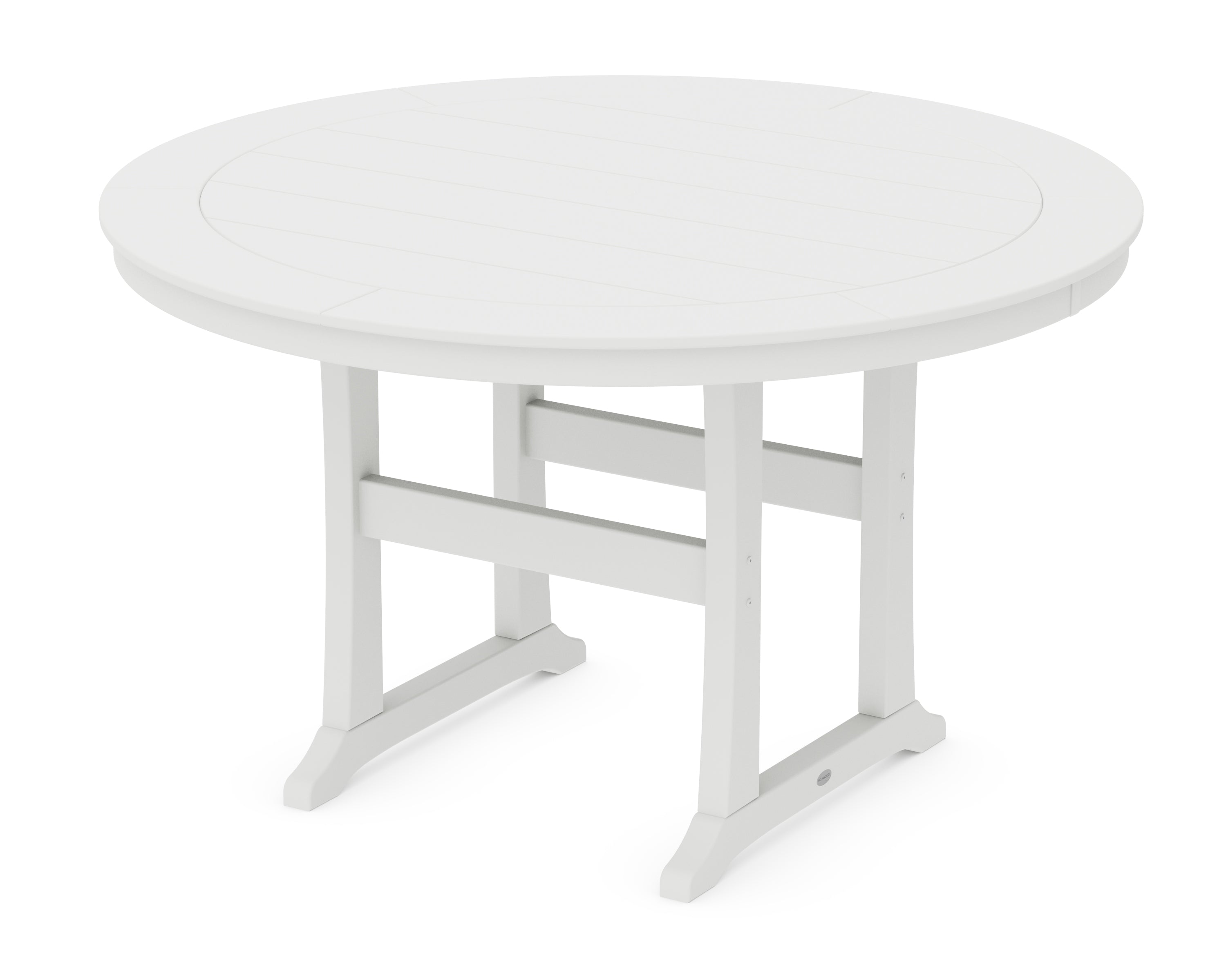 POLYWOOD® Nautical Trestle 60" Round Counter Table in White