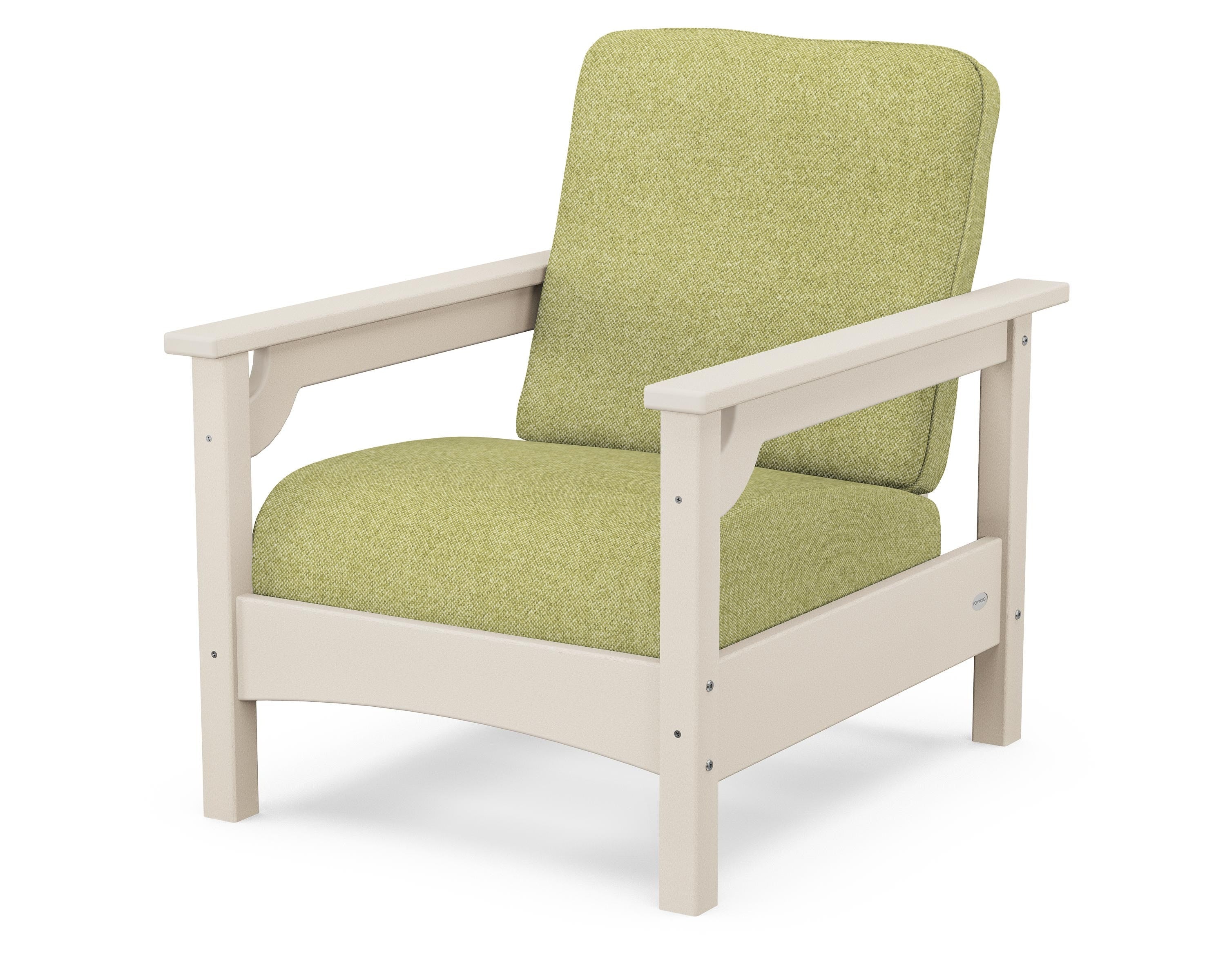 POLYWOOD® Club Chair in Sand / Chartreuse Boucle