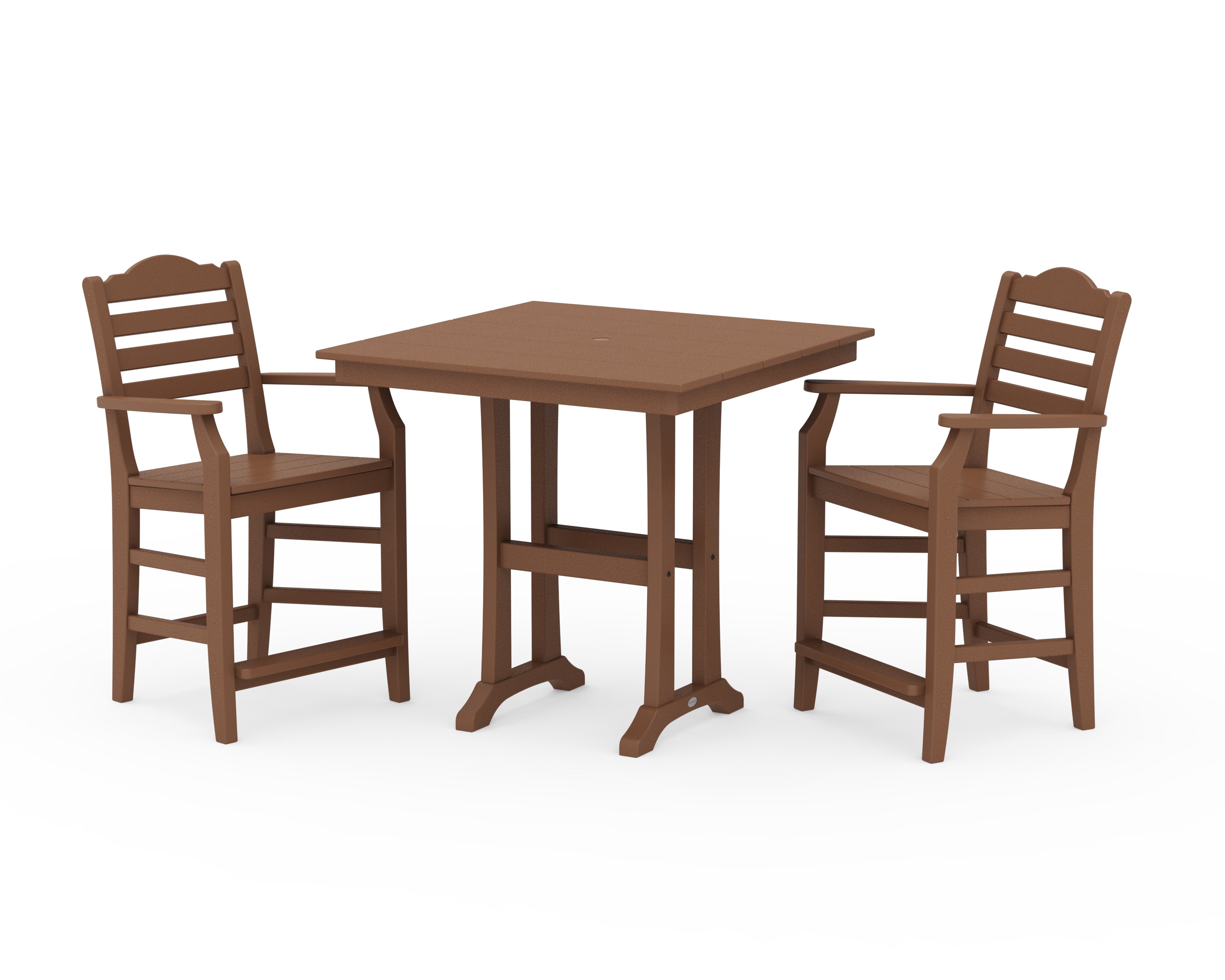 Draper James™ by POLYWOOD® Savannah 3-Piece Farmhouse Counter Set with Trestle Legs in Teak