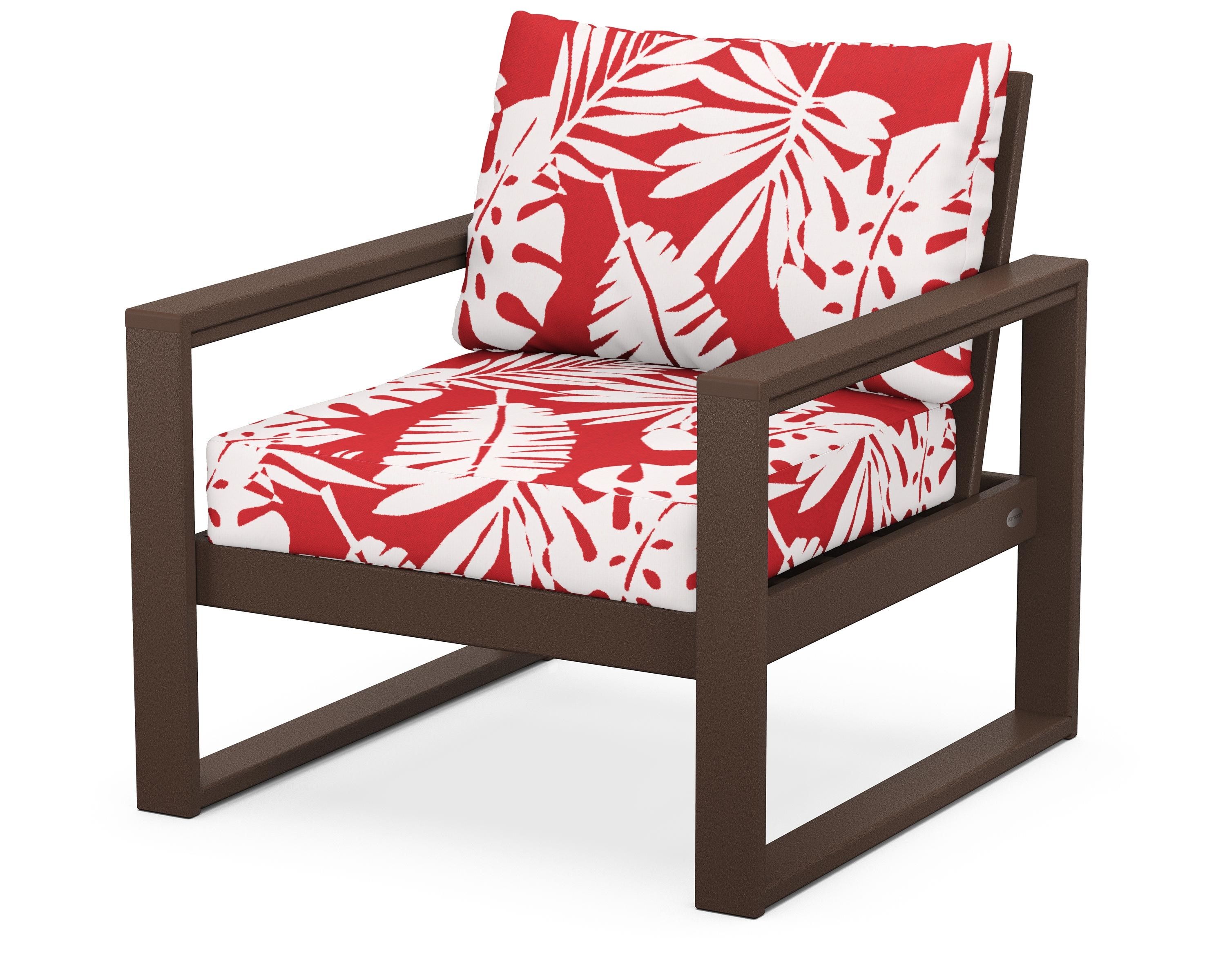 POLYWOOD® EDGE Club Chair in Mahogany / Leaf Crimson