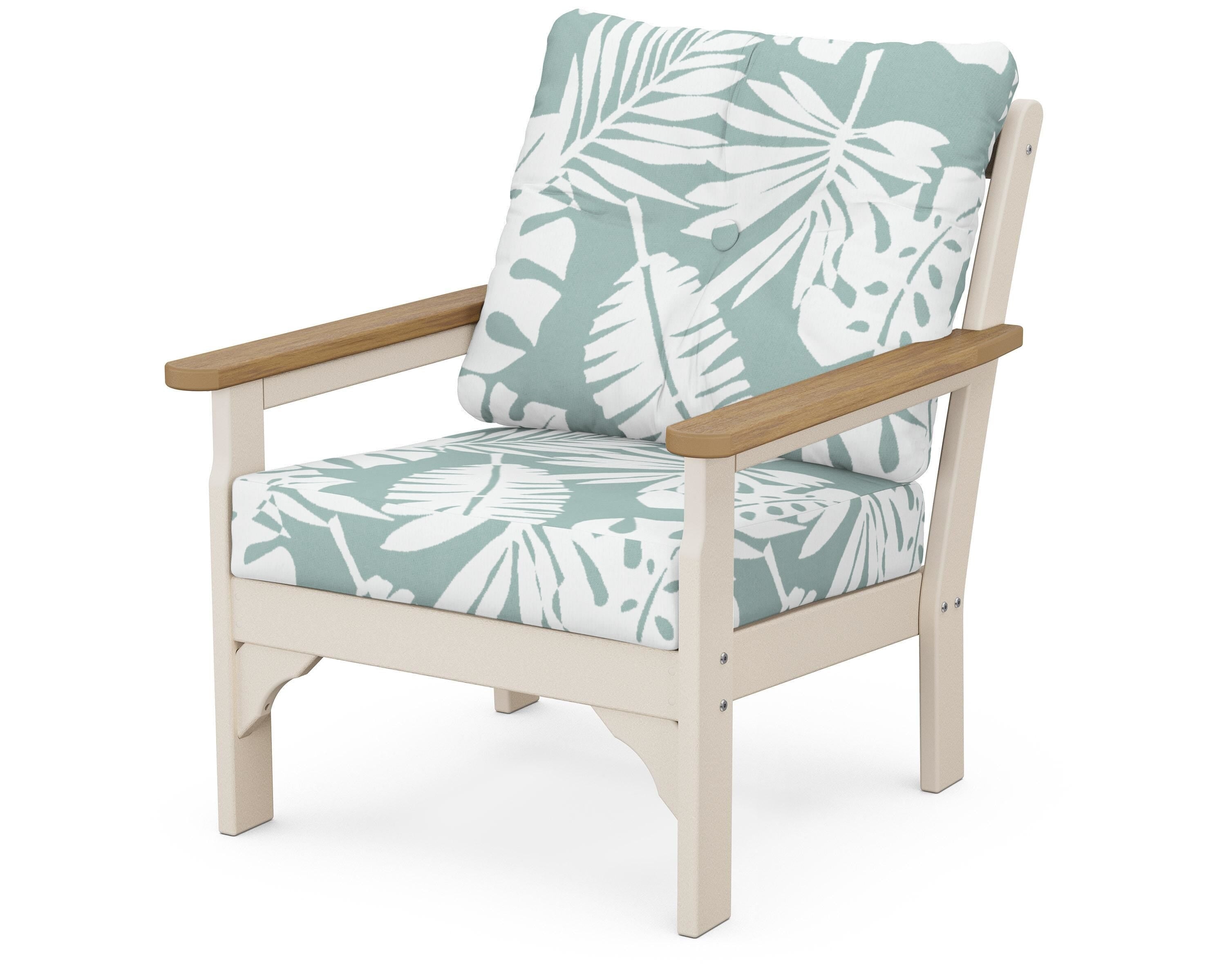 POLYWOOD® Vineyard Deep Seating Chair in Sand / Natural / Leaf Glacier Spa