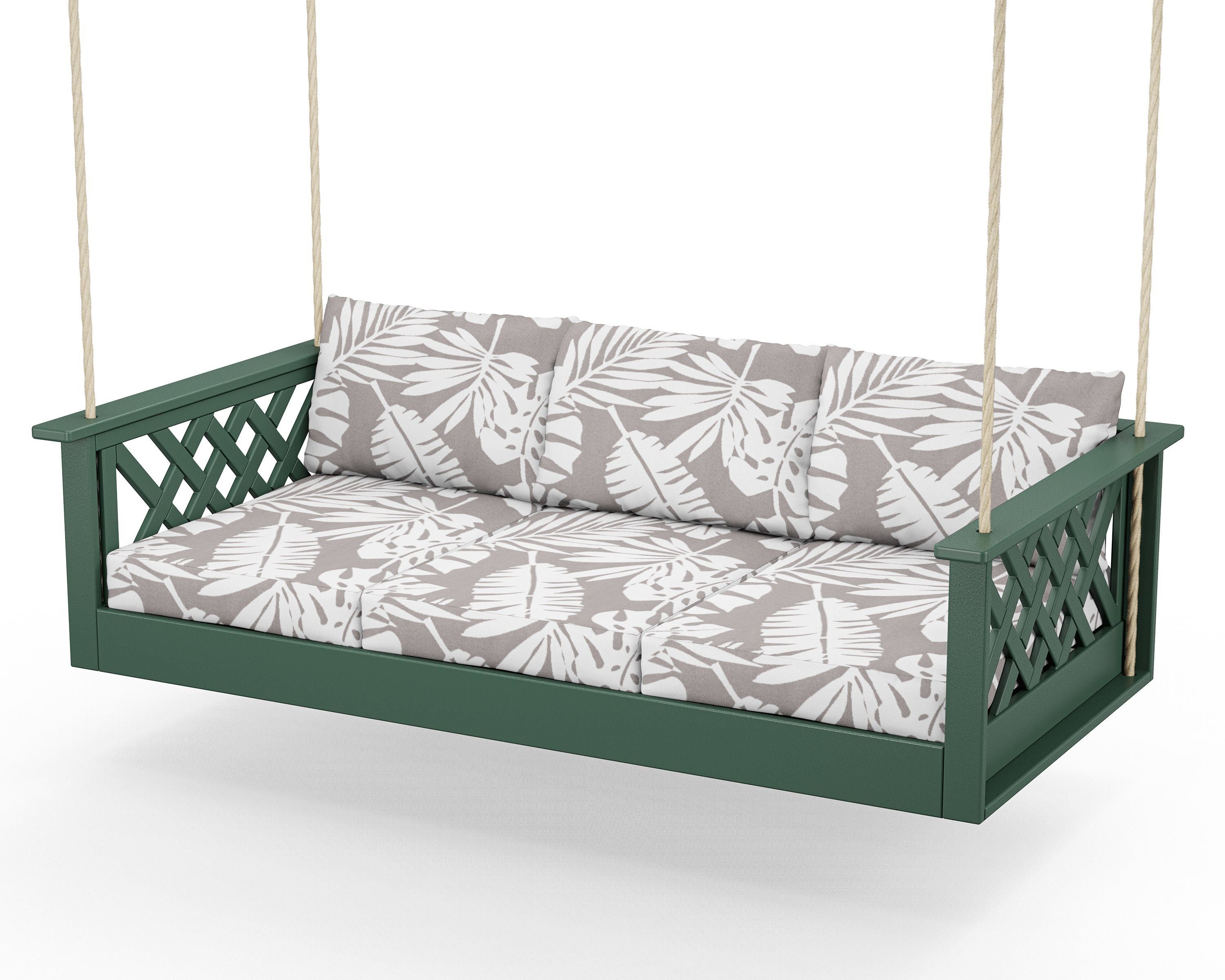Country Living Wovendale Daybed Swing in Green / Leaf Grey Mist