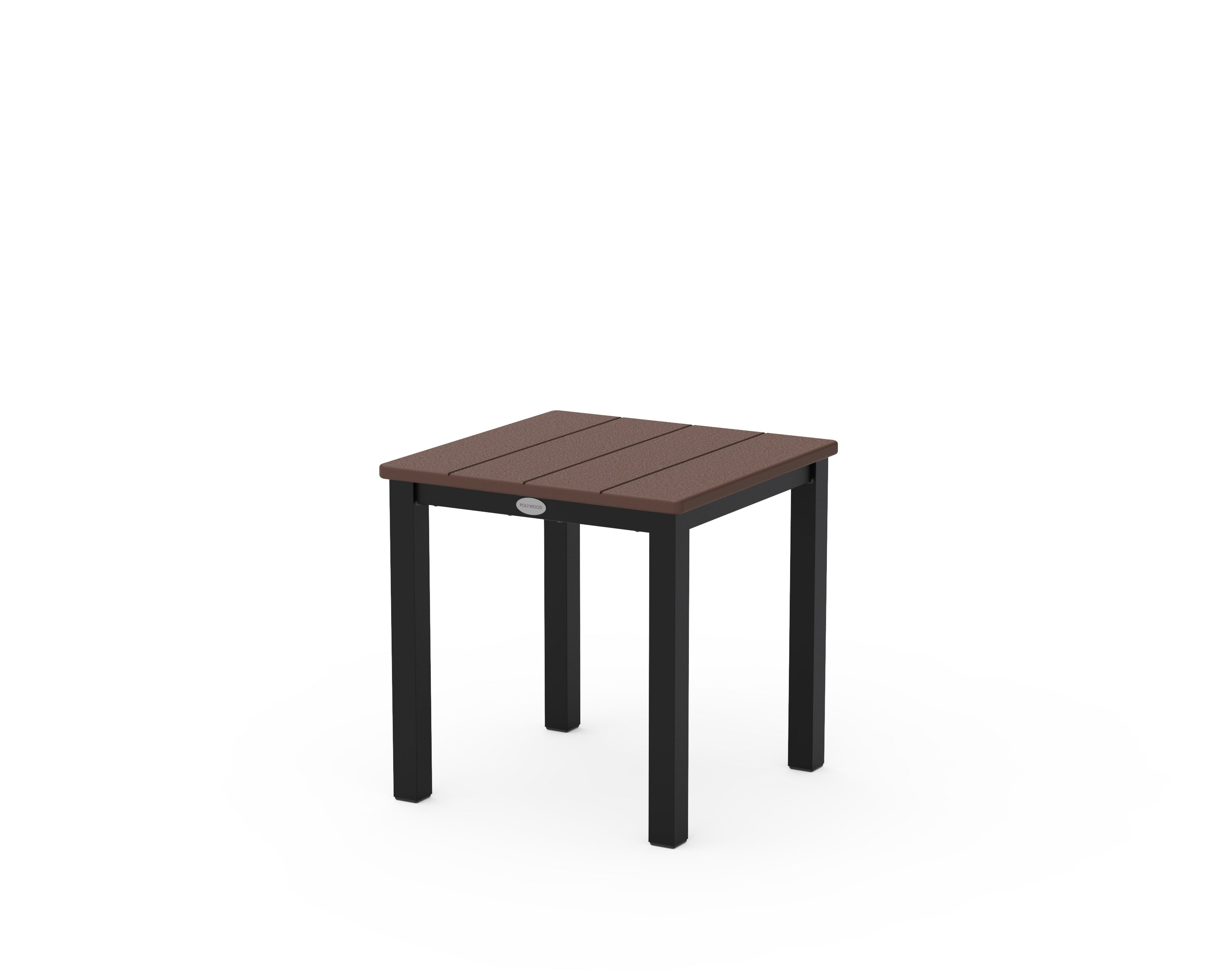 POLYWOOD® Main Street 18" Side Table in Black / Mahogany