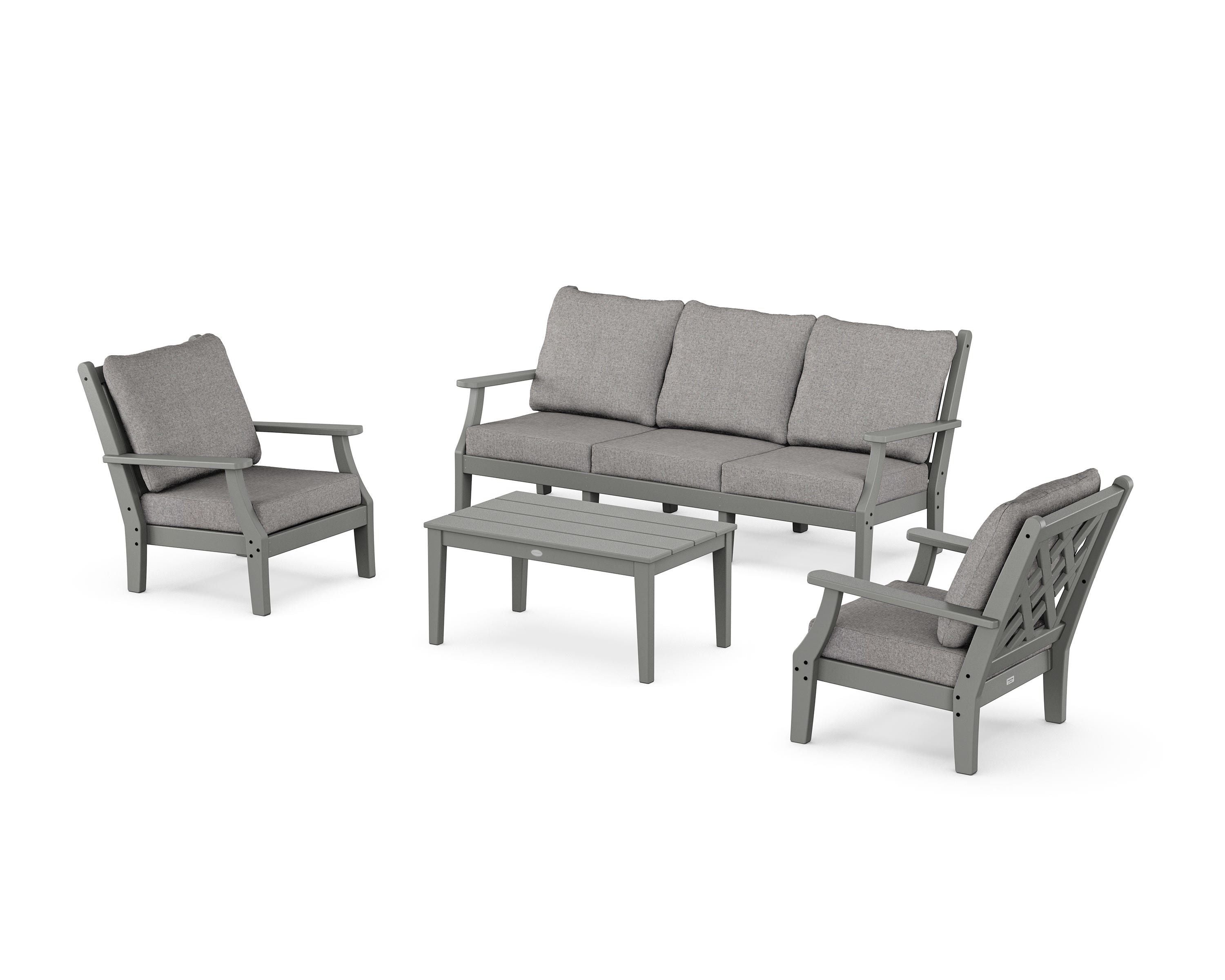 Country Living Wovendale 4-Piece Deep Seating Set with Sofa in Slate Grey / Grey Mist