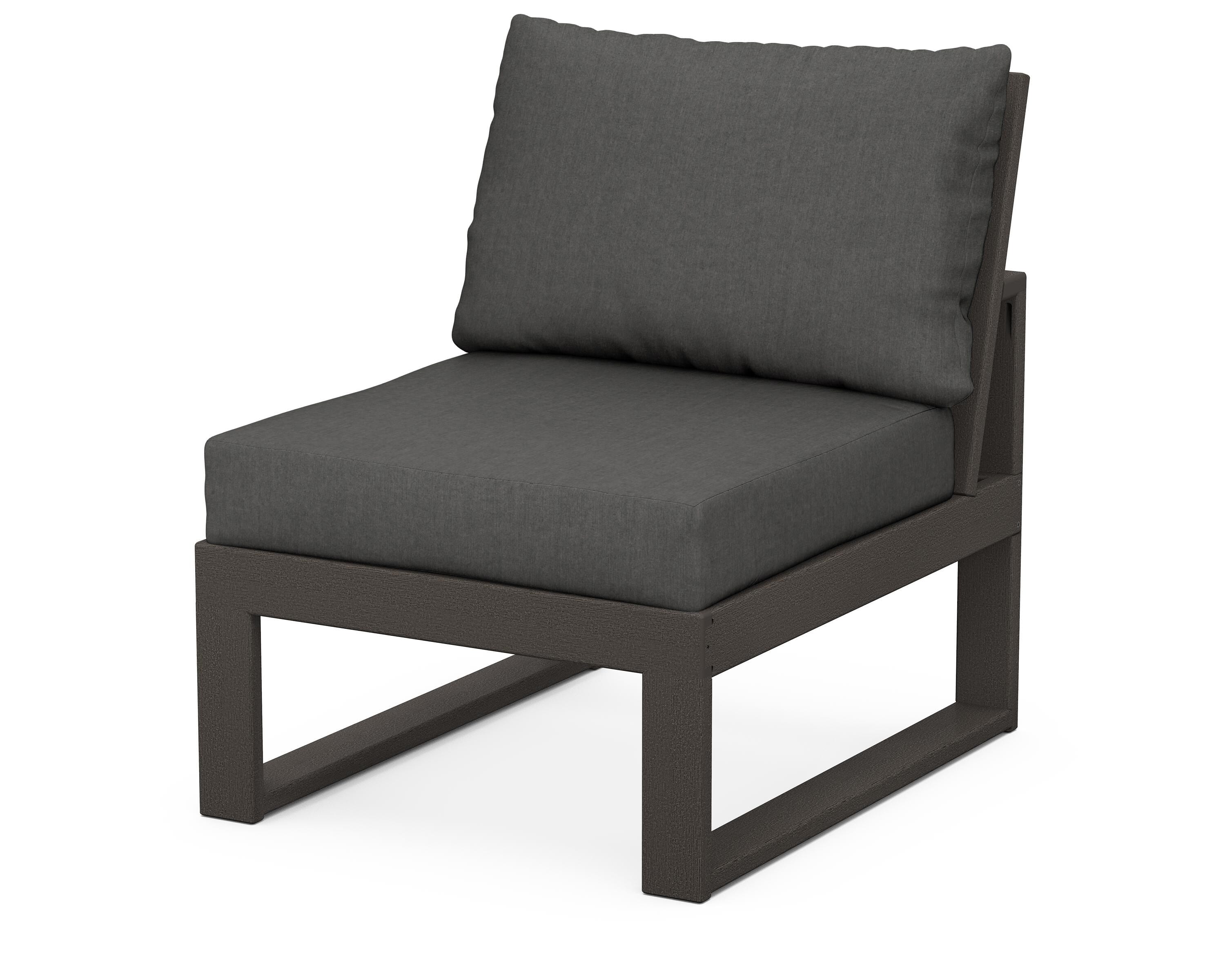 Unbranded Modular Armless Chair in Vintage Coffee / Spectrum Carbon