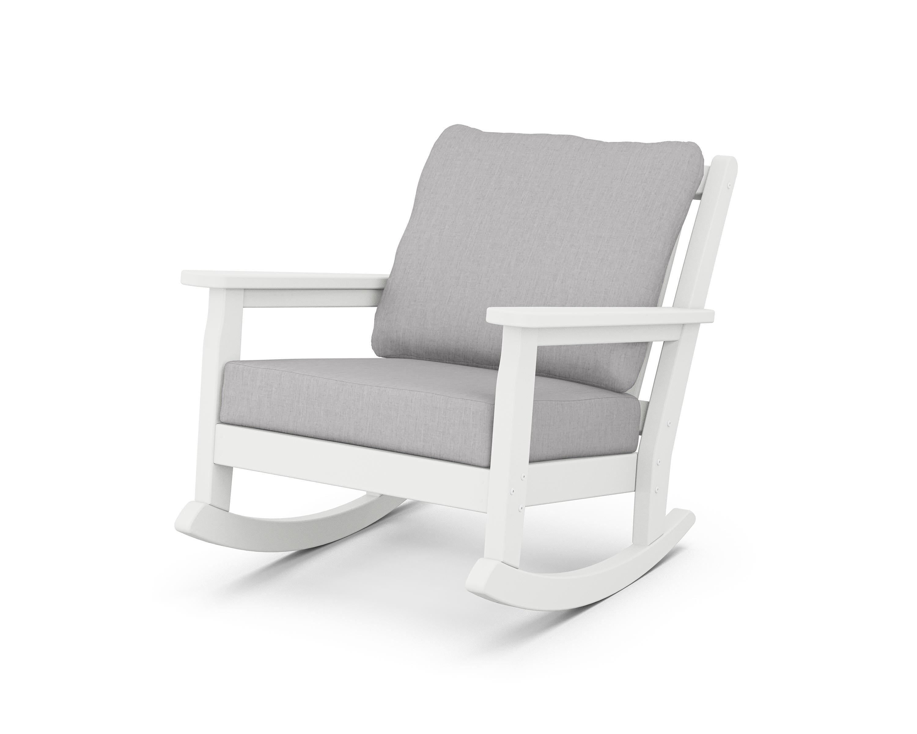 POLYWOOD® Chippendale Deep Seating Rocking Chair in White / Granite