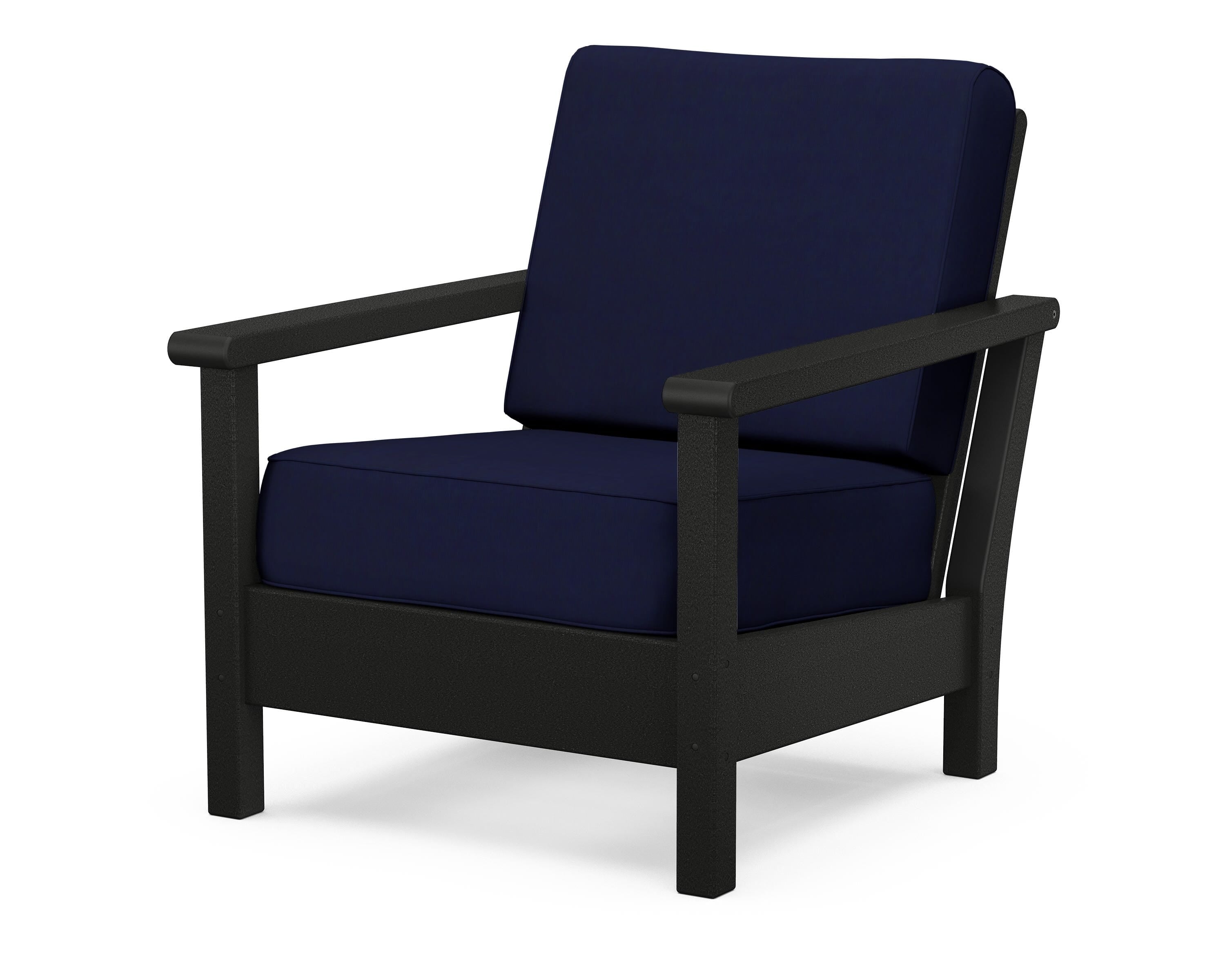 POLYWOOD® Harbour Deep Seating Chair in Black / Navy