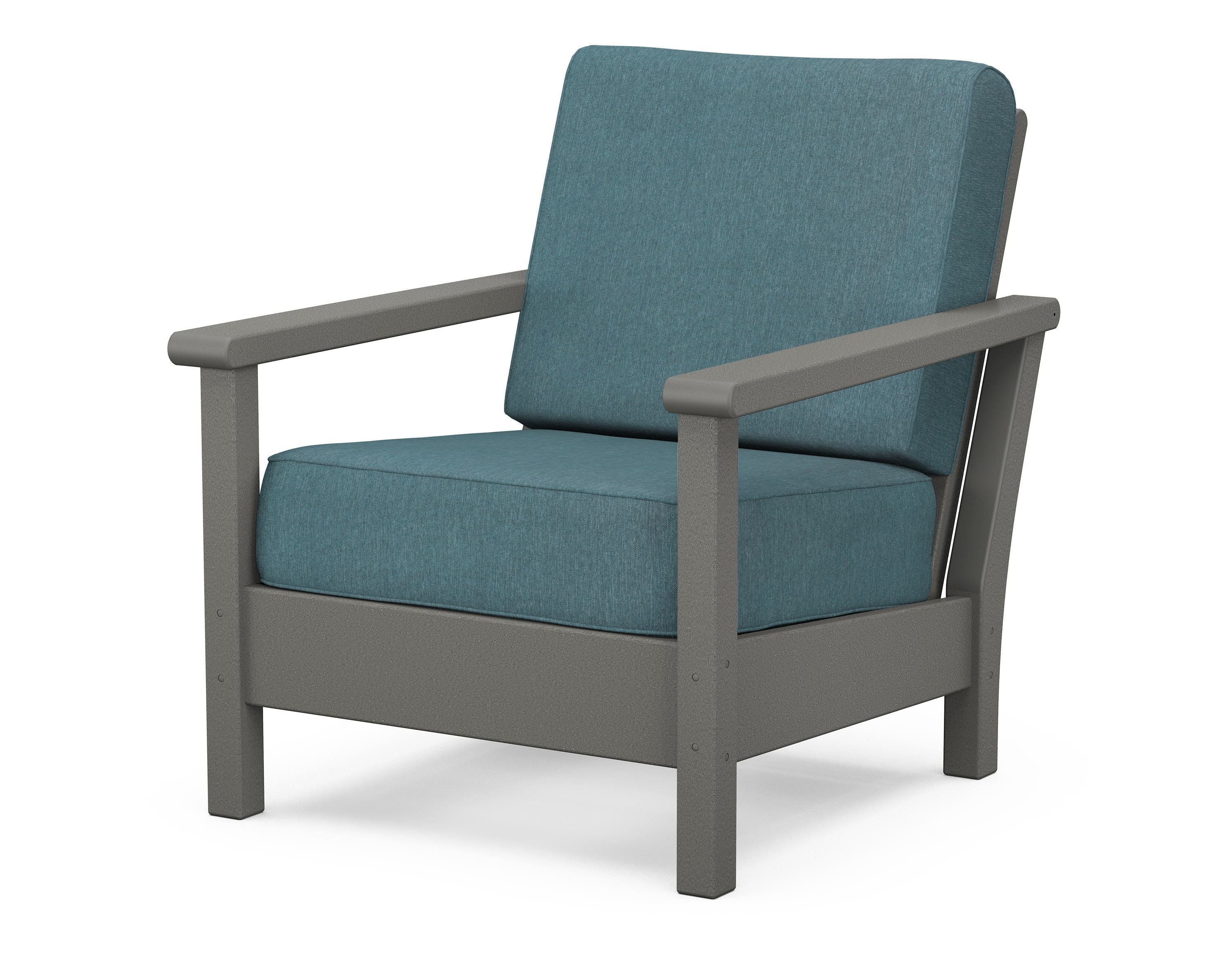 POLYWOOD® Harbour Deep Seating Chair in Slate Grey / Ocean Teal