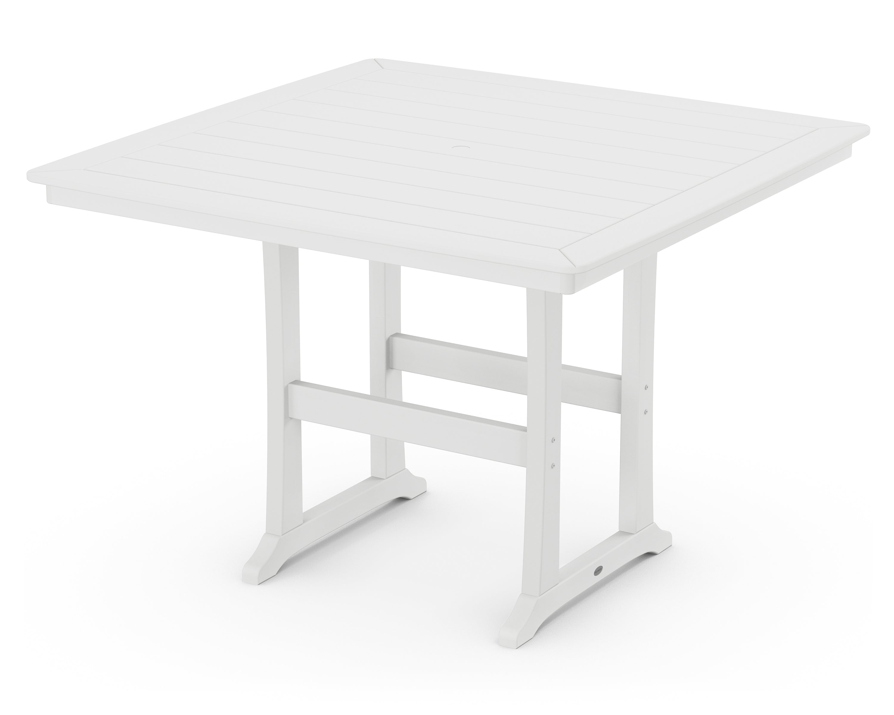 POLYWOOD® Nautical Trestle 59" Bar Table in White