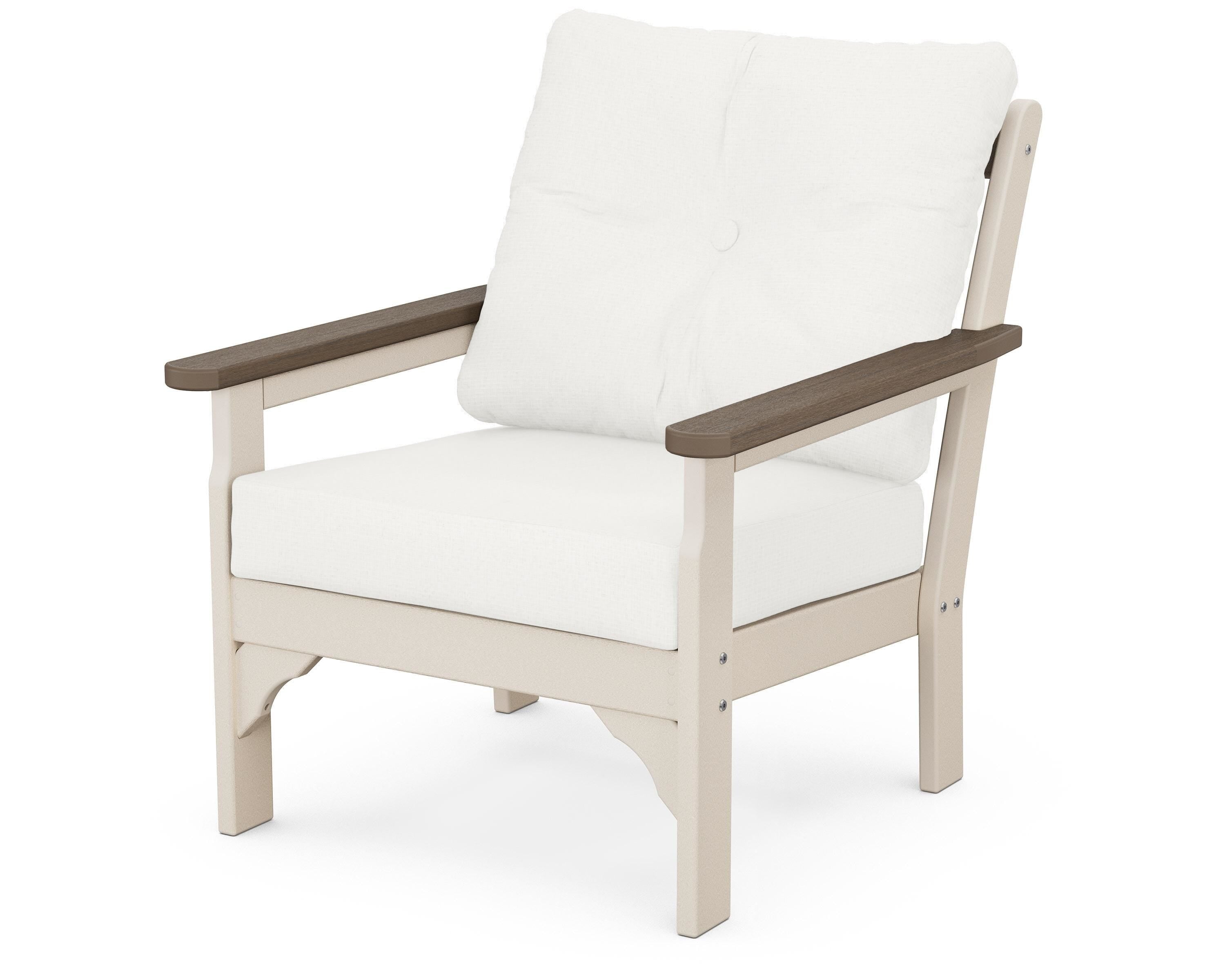 POLYWOOD® Vineyard Deep Seating Chair in Sand / Kona / Natural Linen